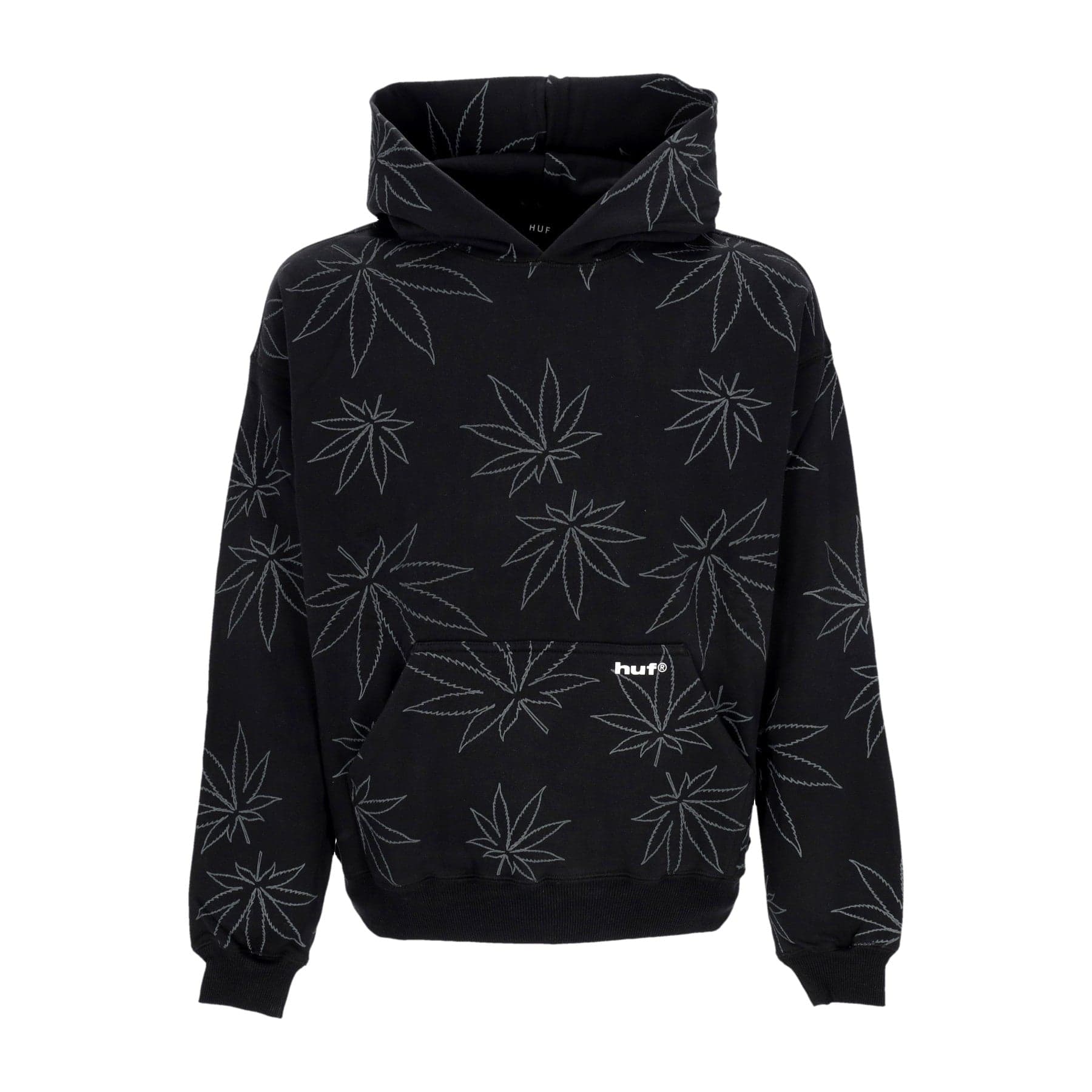 HUF Felpa Cappuccio Uomo Plantlife Fleece Hoodie Black - 3