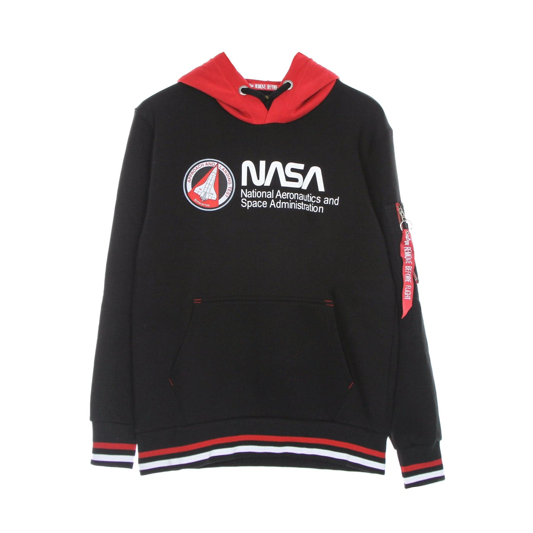 ALPHA INDUSTRIES Felpa Cappuccio Uomo Nasa Retro Hoodie Black - 5