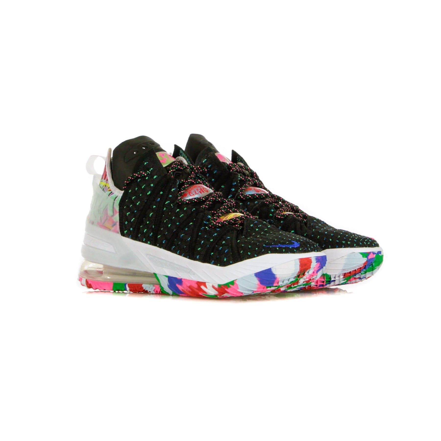 NIKE NBA Scarpa Alta Uomo Lebron Xviii Black/pink Blast/multi-color - 12