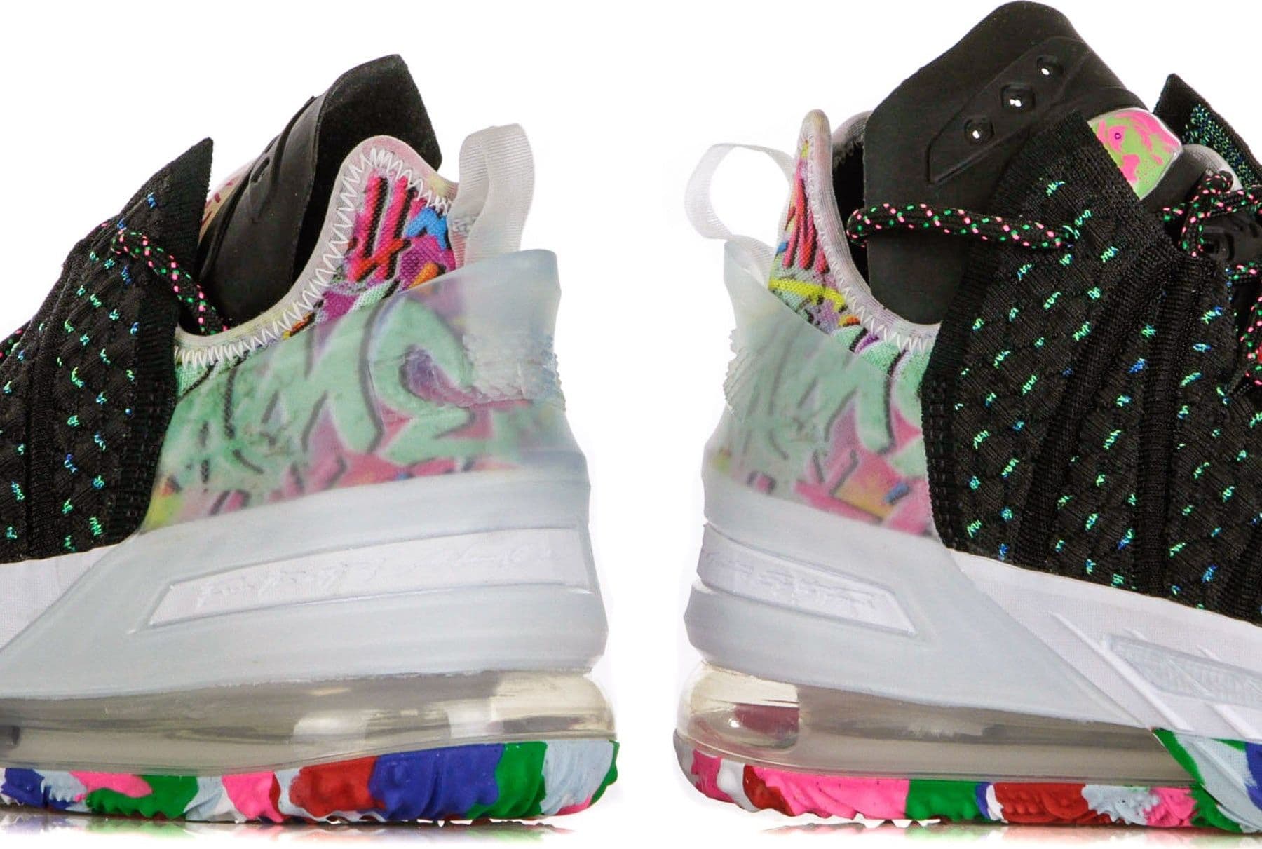 NIKE NBA Scarpa Alta Uomo Lebron Xviii Black/pink Blast/multi-color - 3
