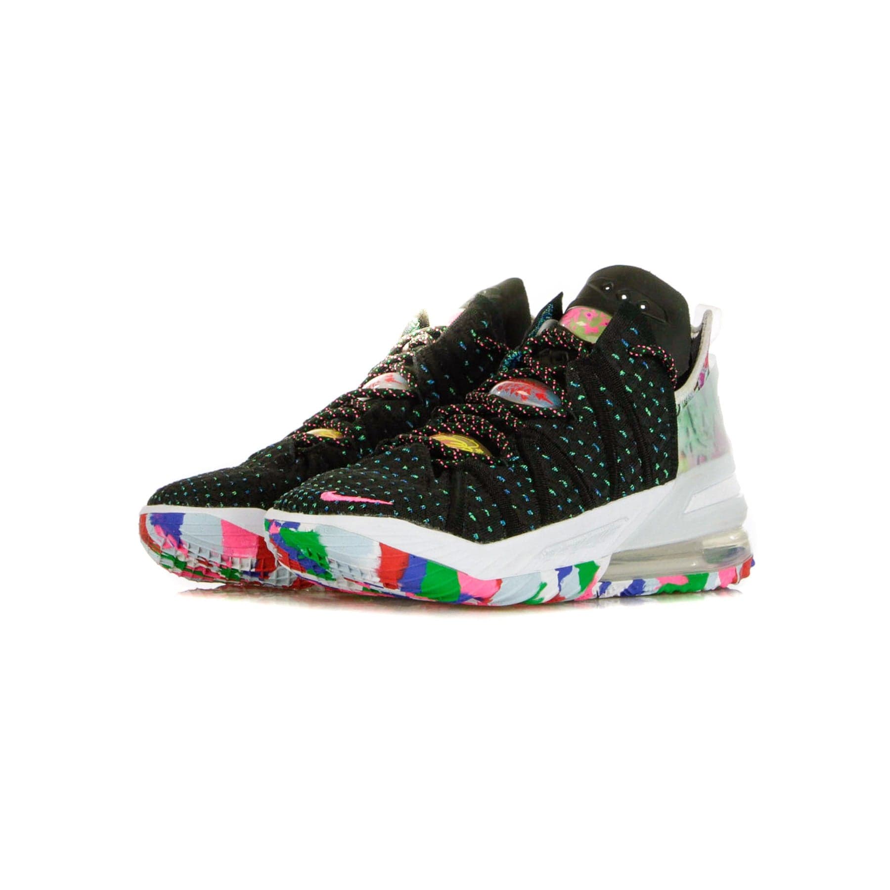 NIKE NBA Scarpa Alta Uomo Lebron Xviii Black/pink Blast/multi-color - 10
