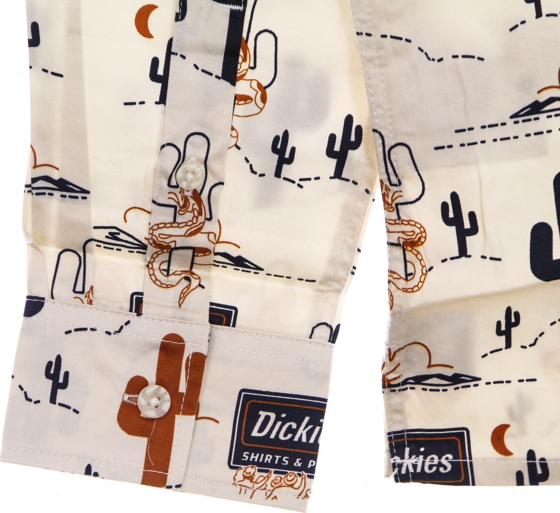 DICKIES Camicia Manica Lunga Uomo Bettles Aop L/s Shirt Ecru - 4