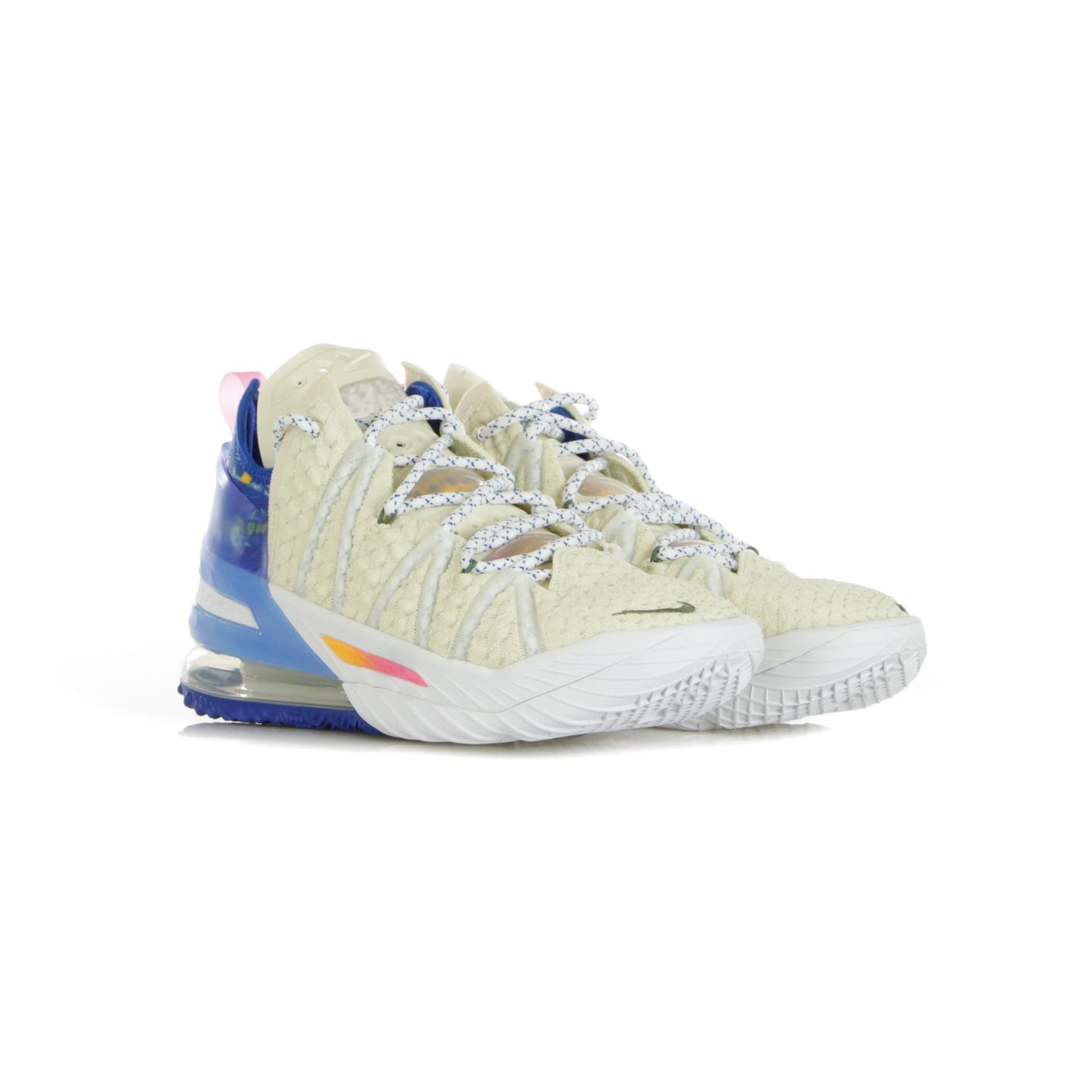 NIKE NBA Scarpa Alta Uomo Lebron Xviii "los Angeles By Day" Light Cream/pink Glow/game Royal - 5