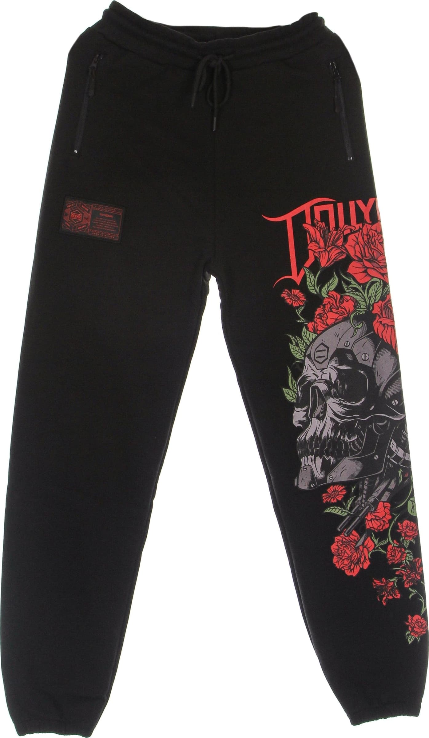 DOLLY NOIRE Pantalone Tuta Leggero Uomo Rossa Primavera Sweatpants Black - 2
