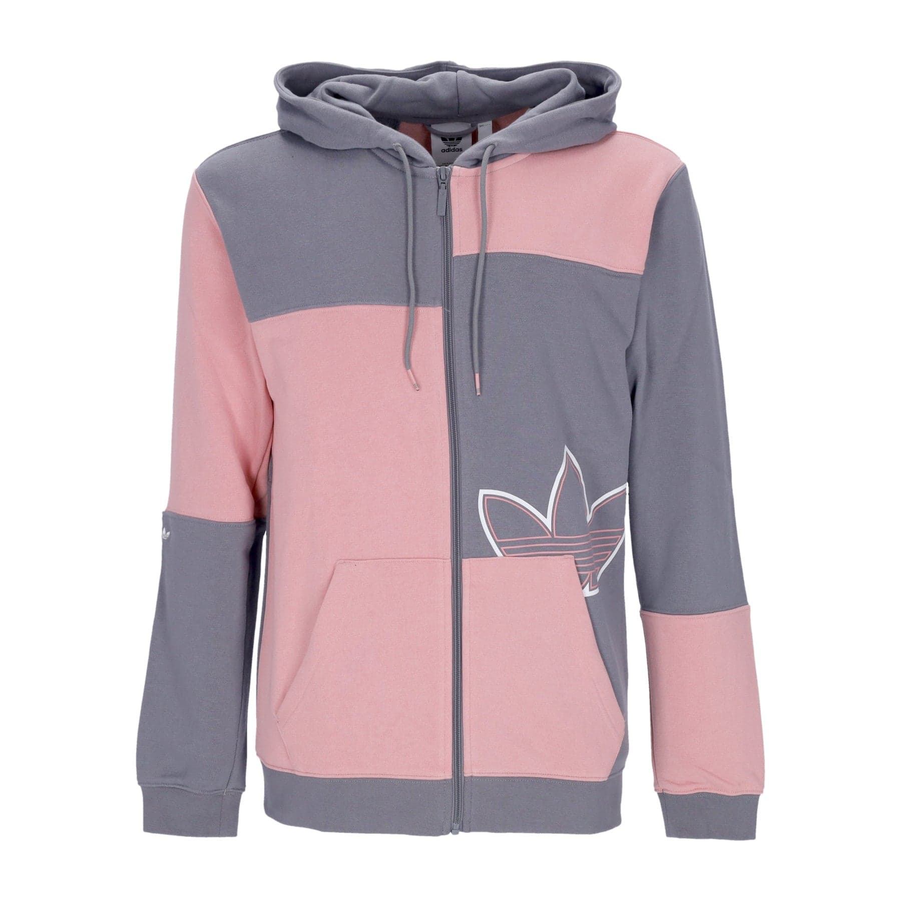 Adidas Felpa Leggera Cappuccio Uomo Sport Ft Zip Hoody Green Three/wonder Pink - 4