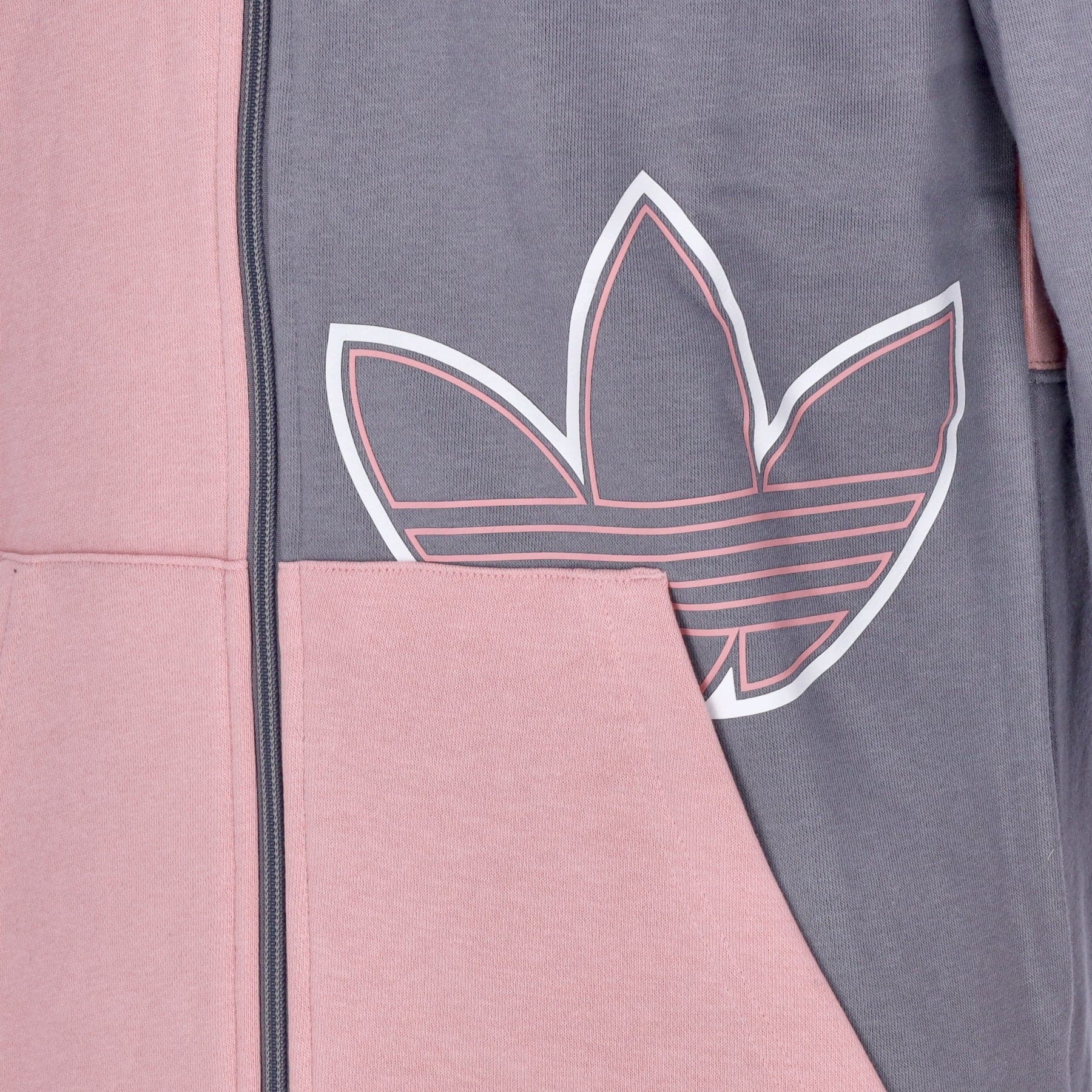 Adidas Felpa Leggera Cappuccio Uomo Sport Ft Zip Hoody Green Three/wonder Pink - 3