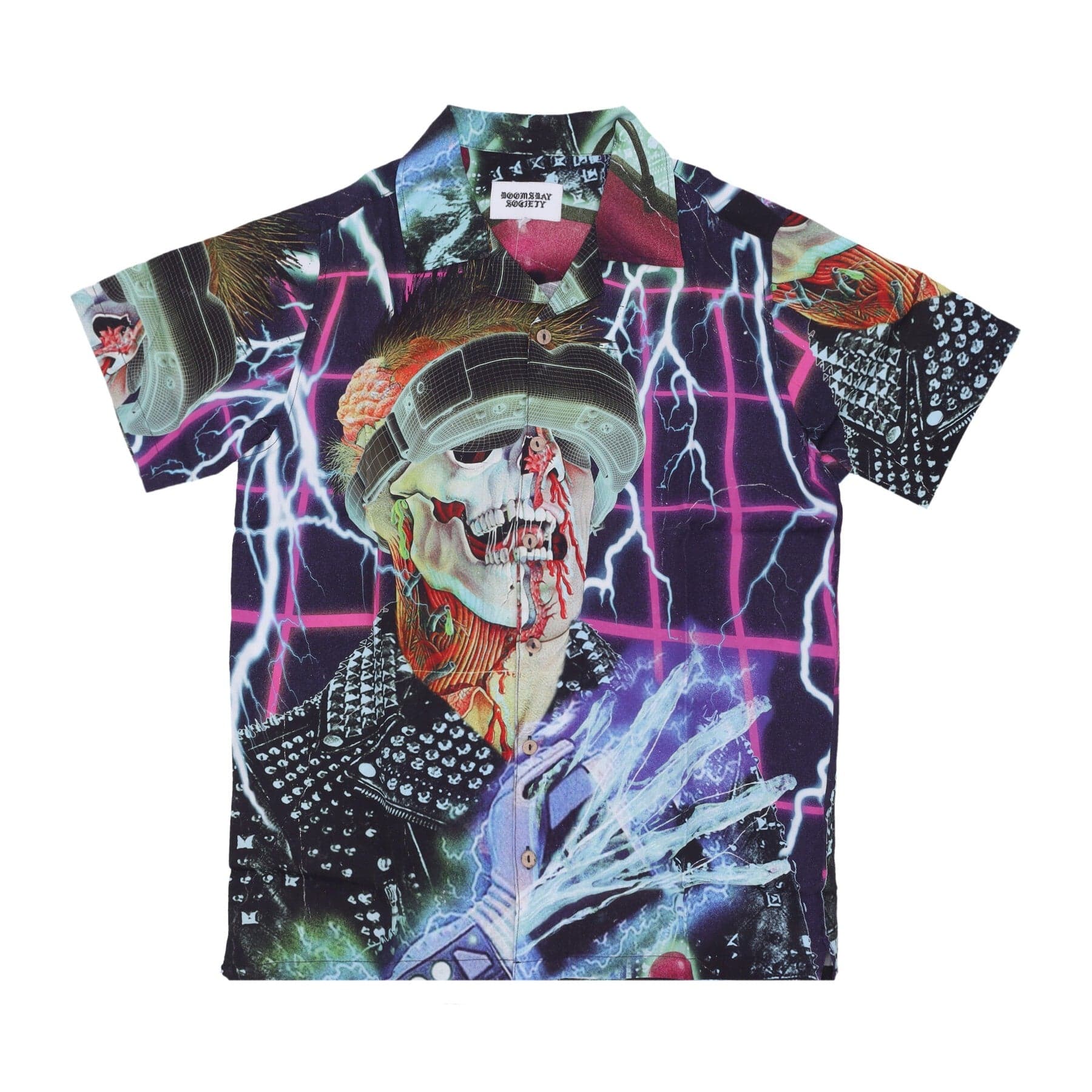 DOOMSDAY Camicia Manica Corta Uomo Death Glove Shirt All Over Print - 3