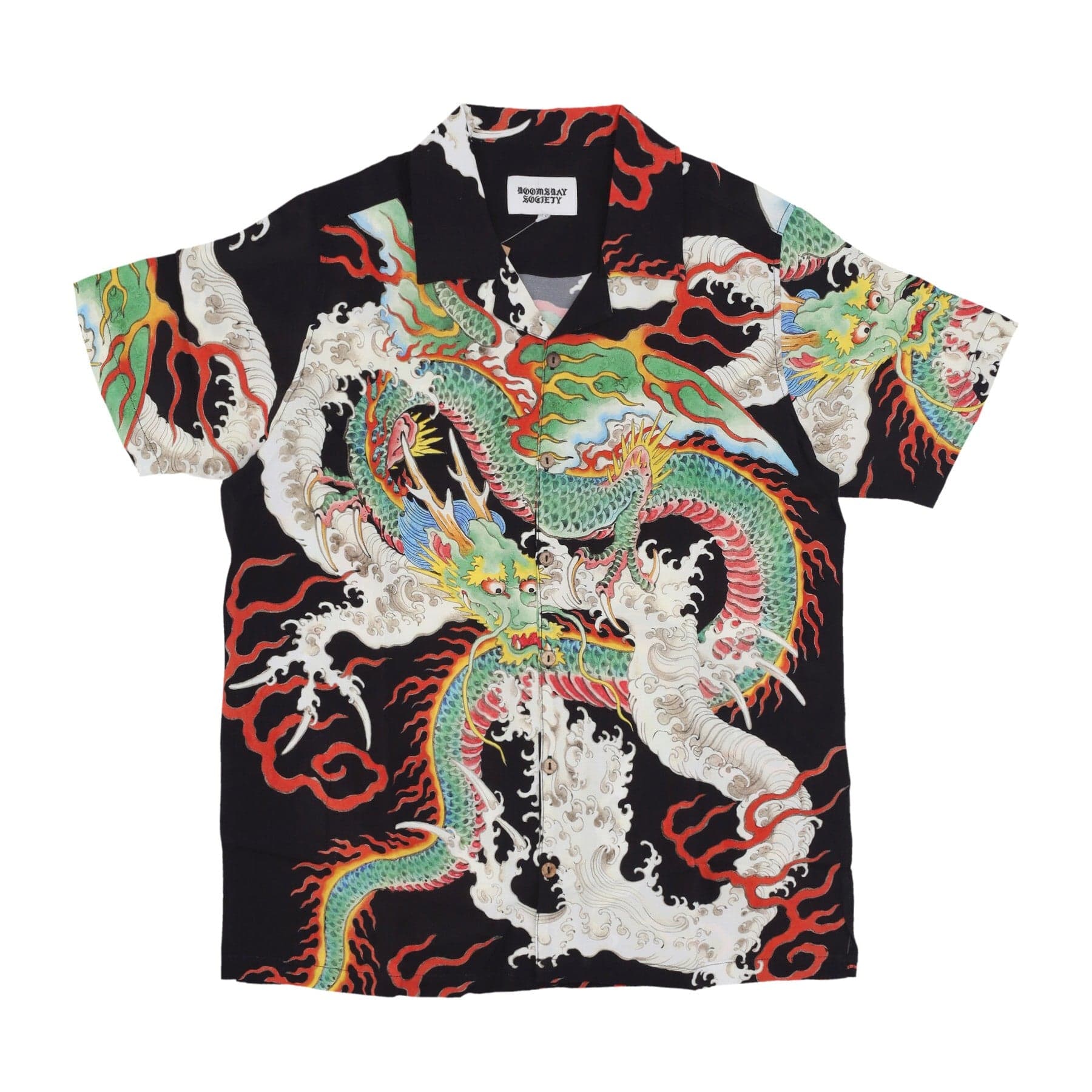DOOMSDAY Camicia Manica Corta Uomo Water Dragon Shirt All Over Print - 3