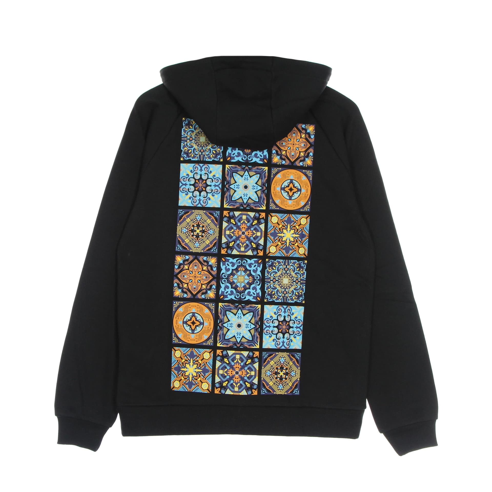 DOLLY NOIRE Felpa Cappuccio Zip Uomo Maioliche a Circuito Stampato Hoodie Black - 7