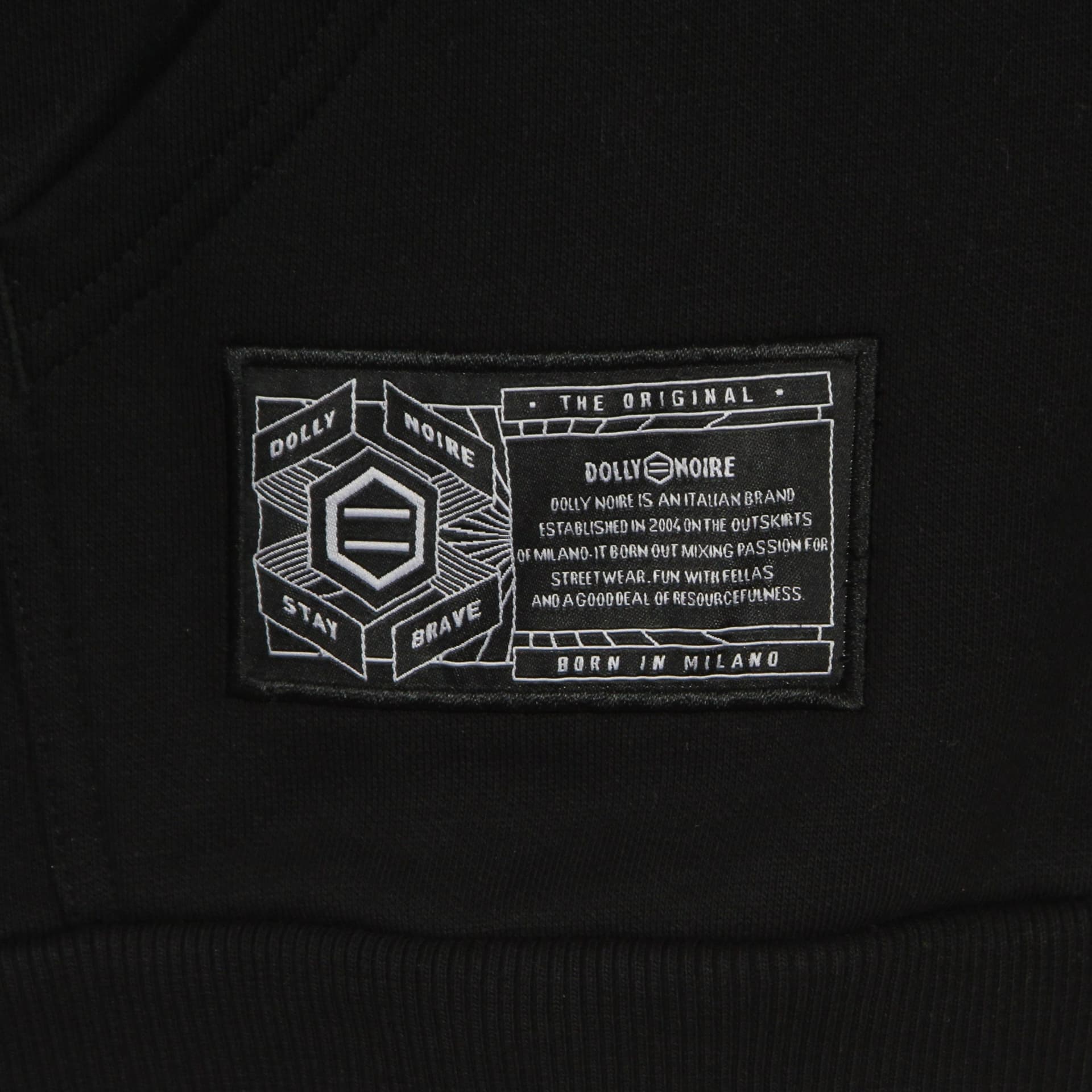 DOLLY NOIRE Felpa Cappuccio Zip Uomo Maioliche a Circuito Stampato Hoodie Black - 2