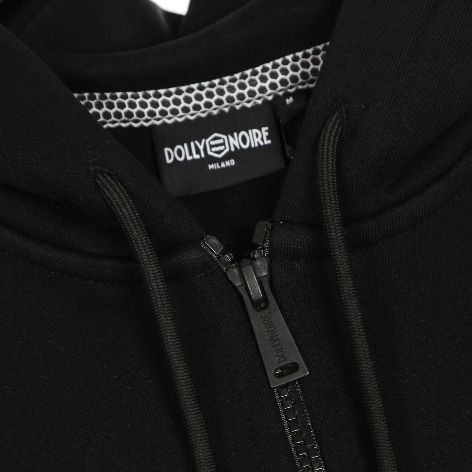 DOLLY NOIRE Felpa Cappuccio Zip Uomo Maioliche a Circuito Stampato Hoodie Black - 4