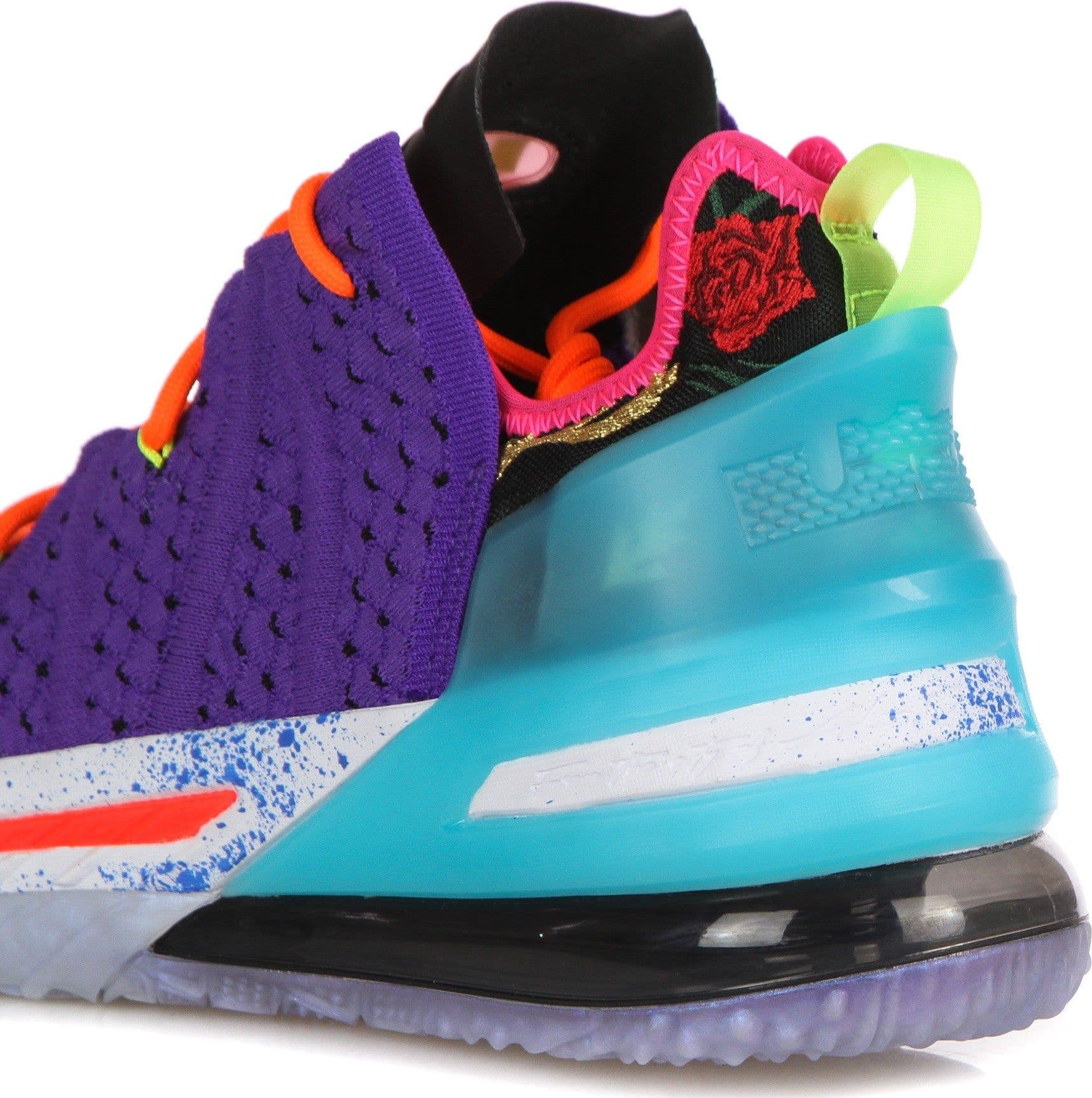 NIKE NBA Scarpa Basket Uomo Lebron Xviii "best 1-9" Psychic Purple/black/multi - 12
