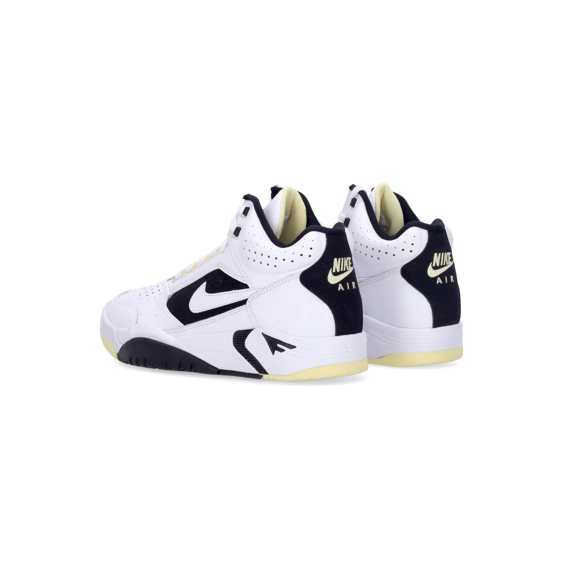Nike Scarpa Alta Uomo Air Flight Lite Mid White/white/lemon/black - 5