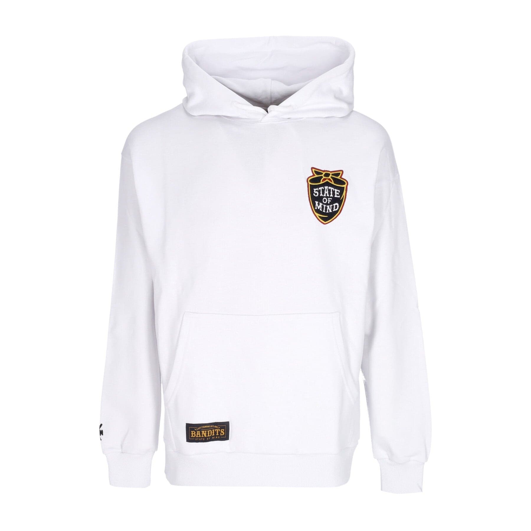 5TATE OF MIND Felpa Leggera Cappuccio Uomo Bandits Hoodie White - 2