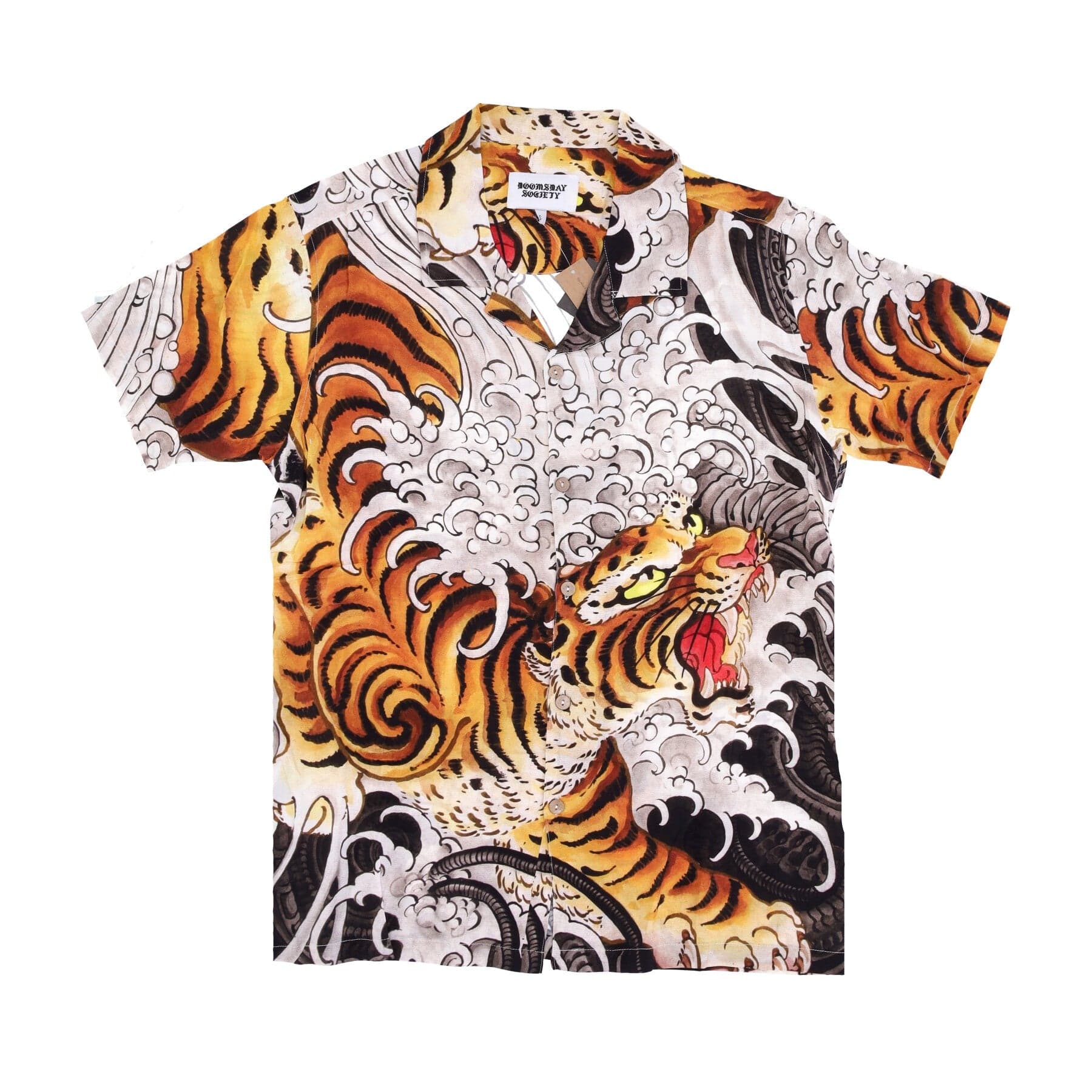 DOOMSDAY Camicia Manica Corta Uomo Biotiger Shirt White All Over Print - 4
