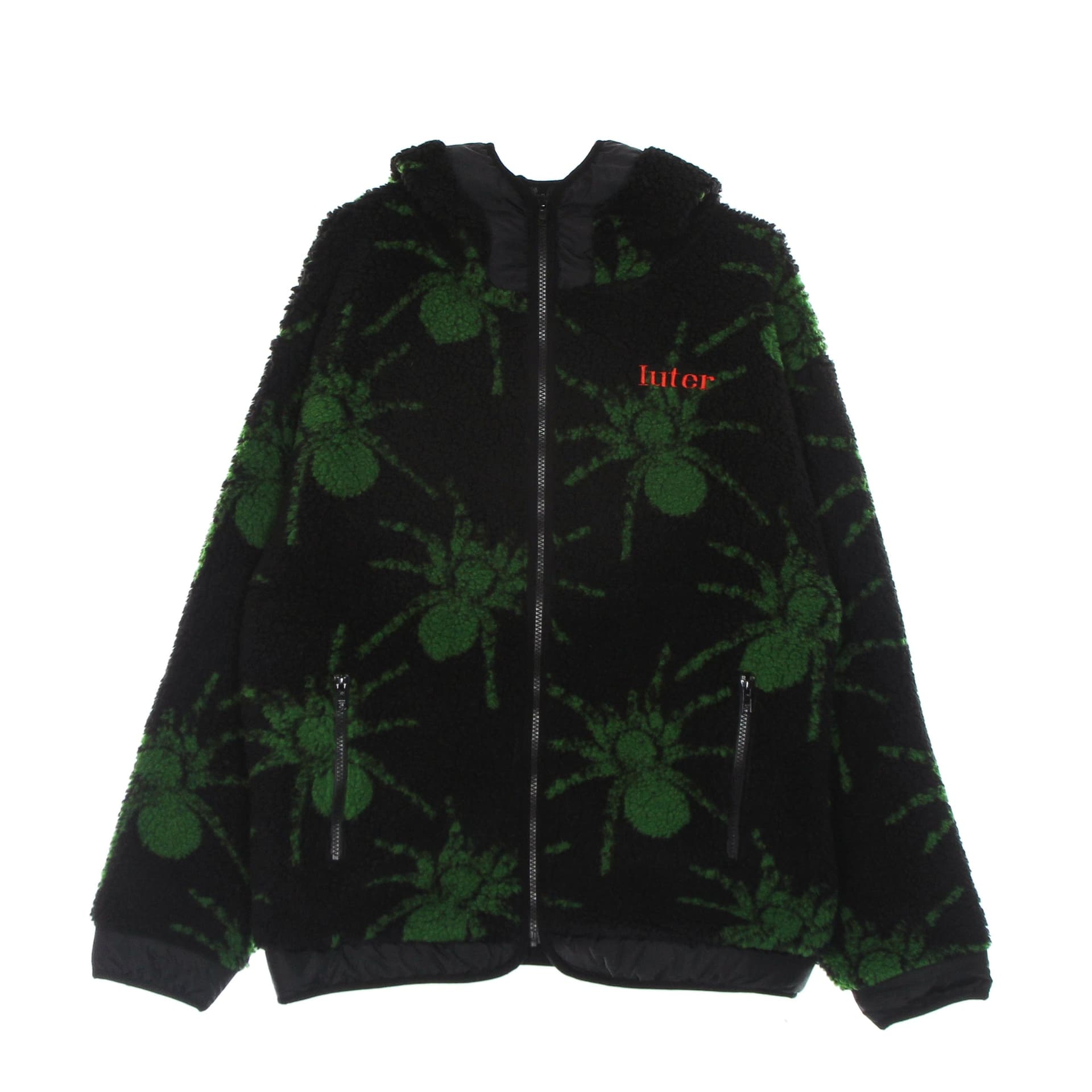 IUTER Felpa Cappuccio Zip Uomo Spider Fur Zip Hoodie Black - 7