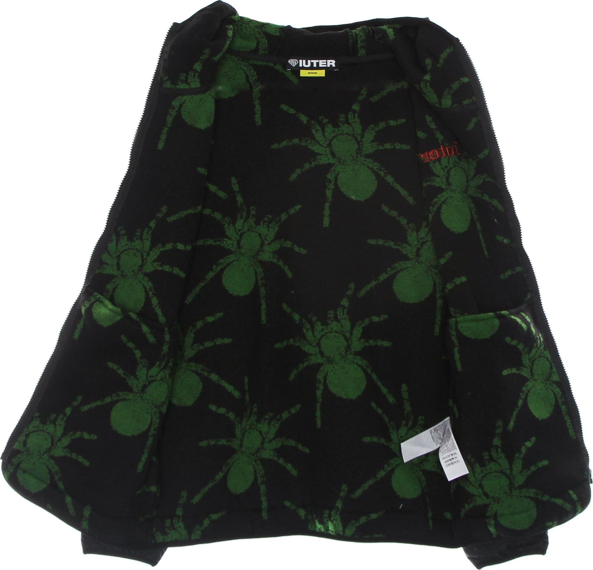 IUTER Felpa Cappuccio Zip Uomo Spider Fur Zip Hoodie Black - 3