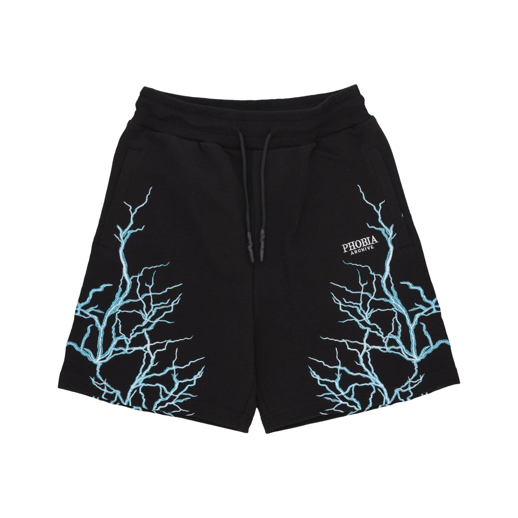 PHOBIA Pantalone Corto Tuta Uomo Lightning Shorts Black/lightblue - 4