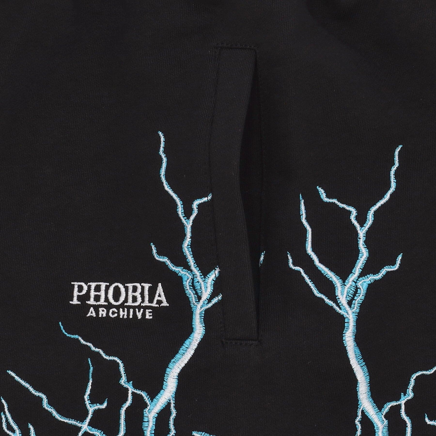 PHOBIA Pantalone Corto Tuta Uomo Lightning Shorts Black/lightblue - 3