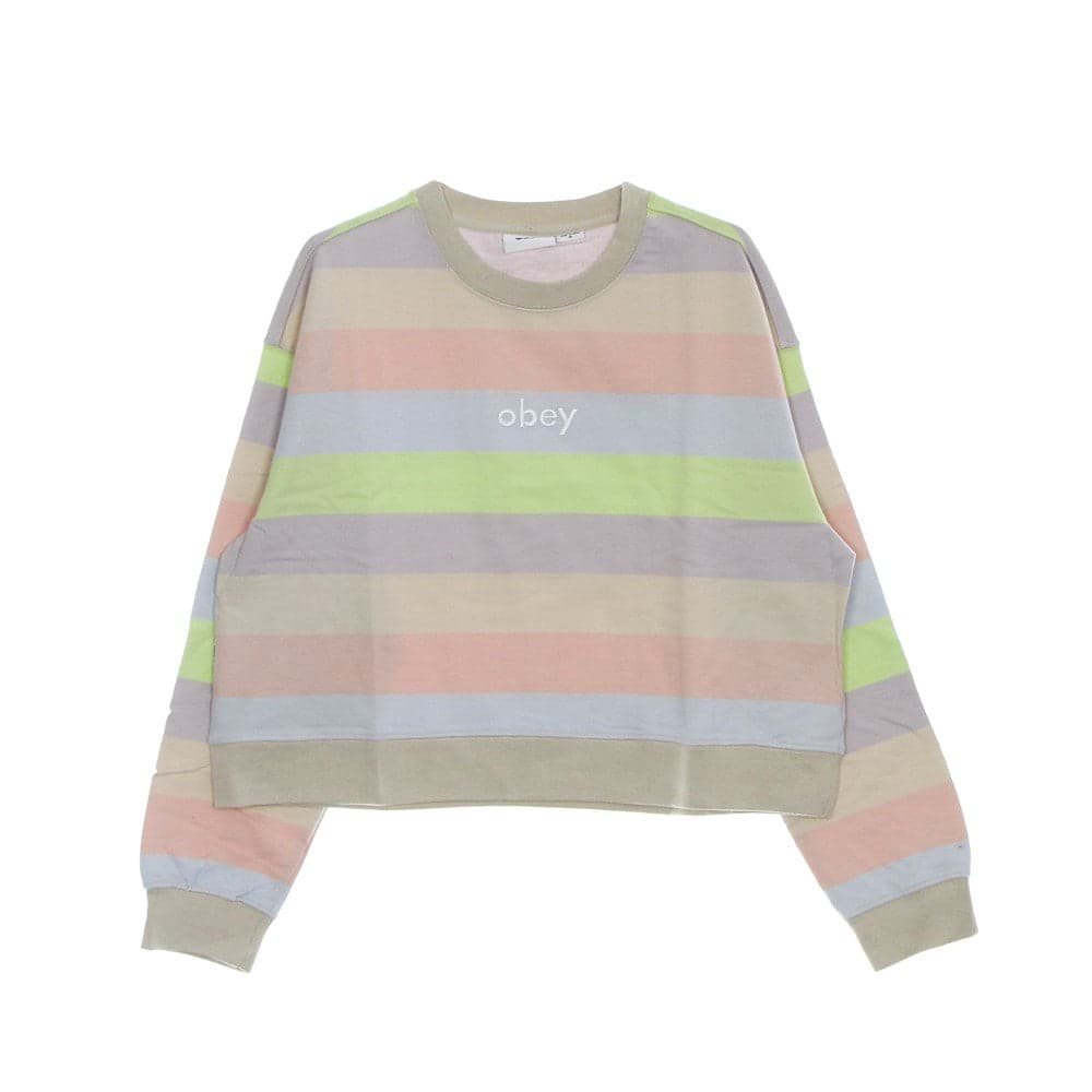 OBEY Felpa Leggera Girocollo Corta Donna Chelsea Crew Specialty Fleece Clay Multi - 4