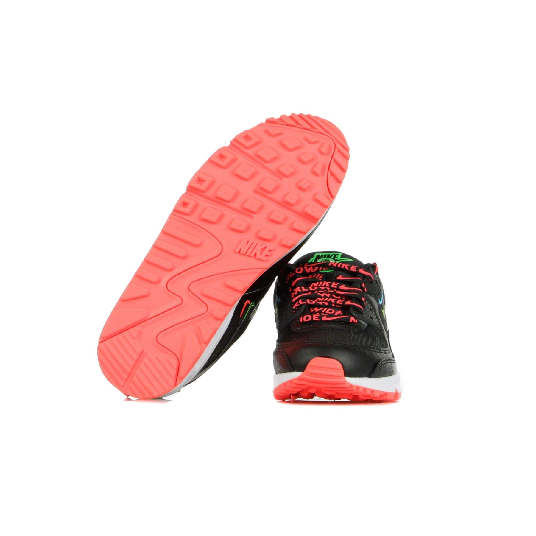 Nike Scarpa Bassa Donna W Air Max 90 Se Black/black/flash Crimson/green Strike - 12