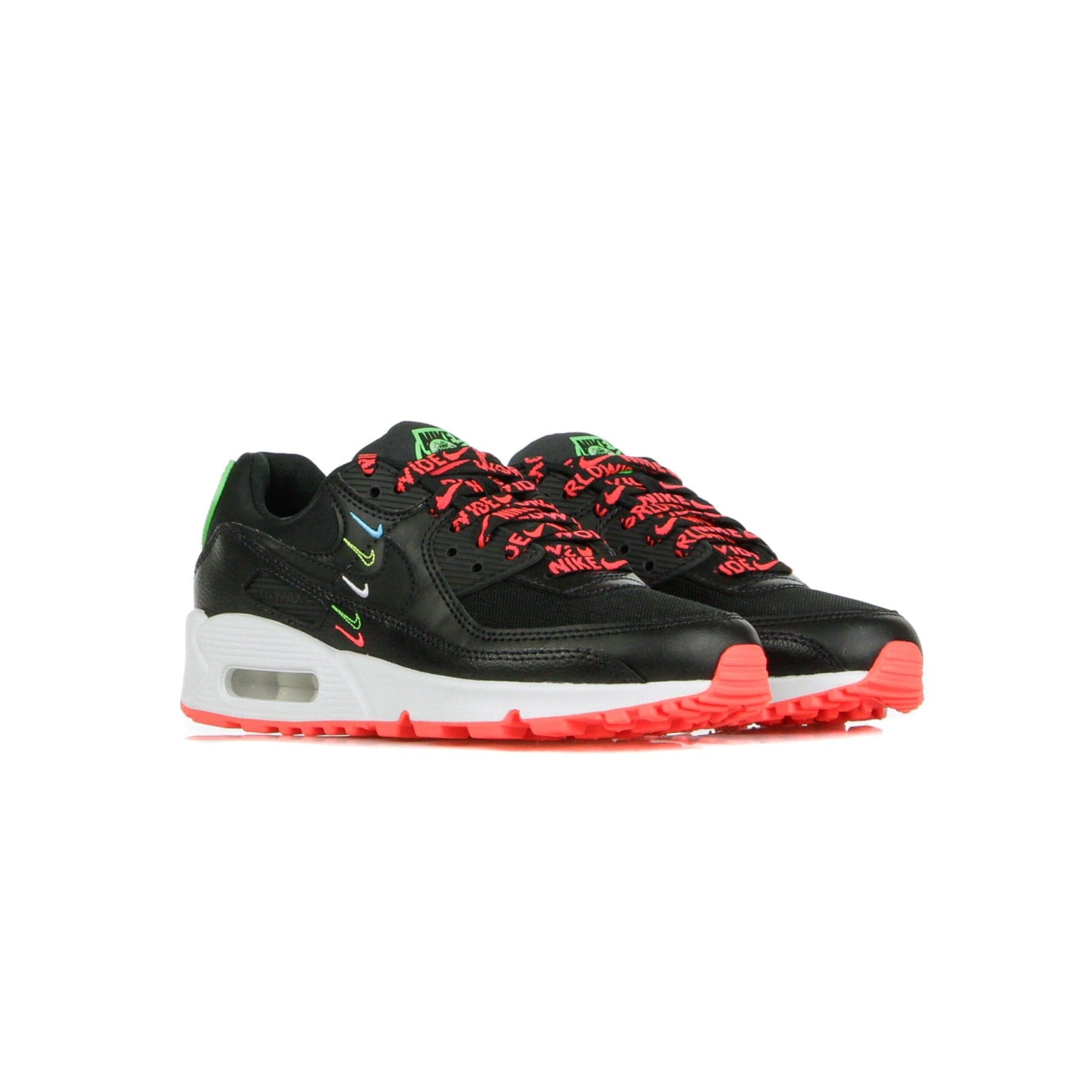 Nike Scarpa Bassa Donna W Air Max 90 Se Black/black/flash Crimson/green Strike - 8