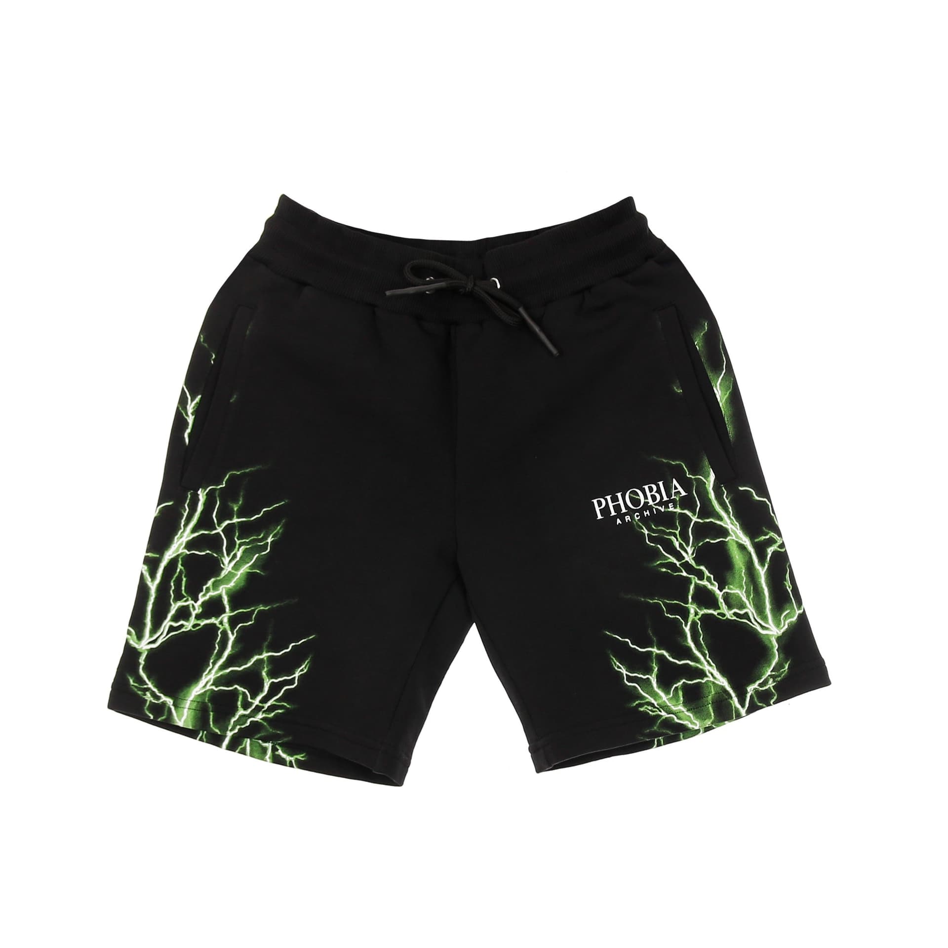 PHOBIA Pantalone Corto Tuta Uomo Green Lightning Shorts Black/green - 4