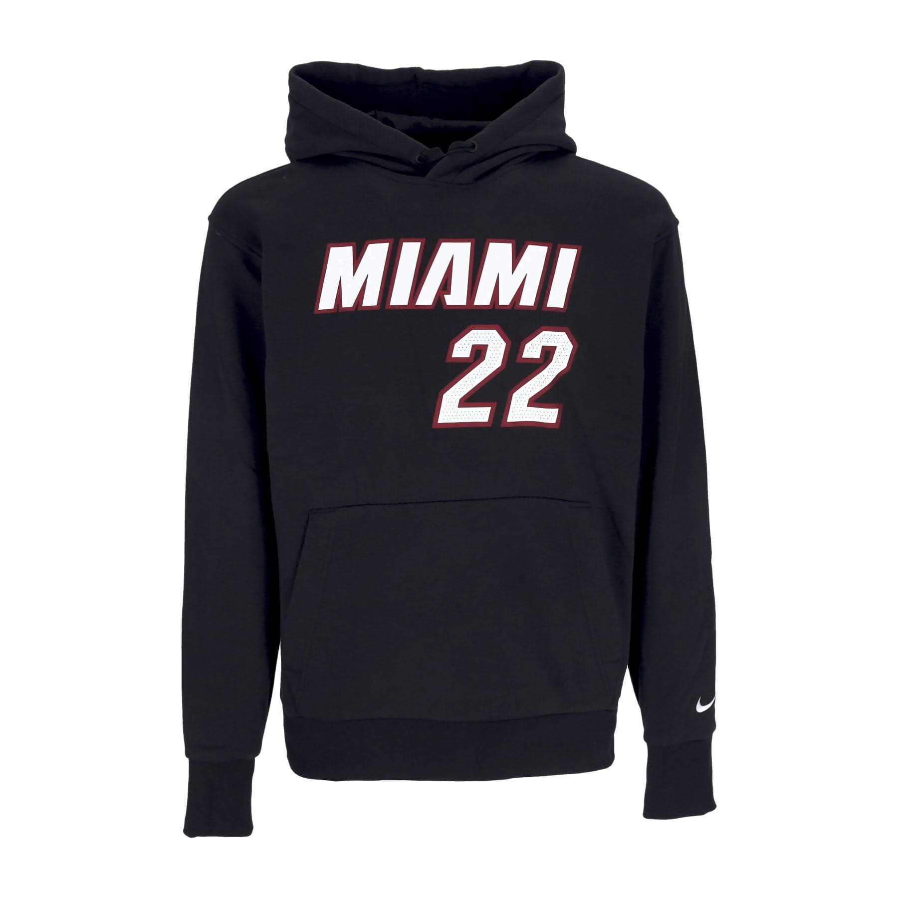 NIKE NBA Felpa Cappuccio Uomo Nba Fleece Hoodie No 22 Jimmy Butler Miahea Black - 3