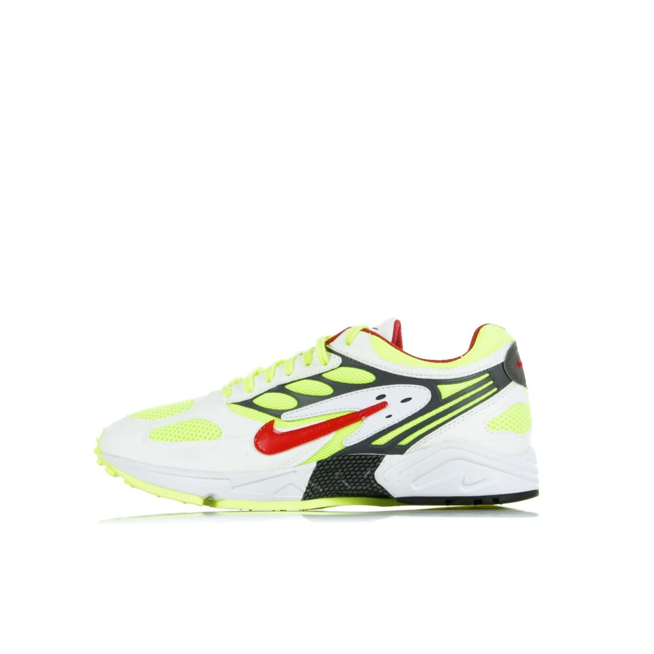 Nike Scarpa Bassa Uomo Air Ghost Racer White/atom Red/neon Yellow/dark Grey - 12