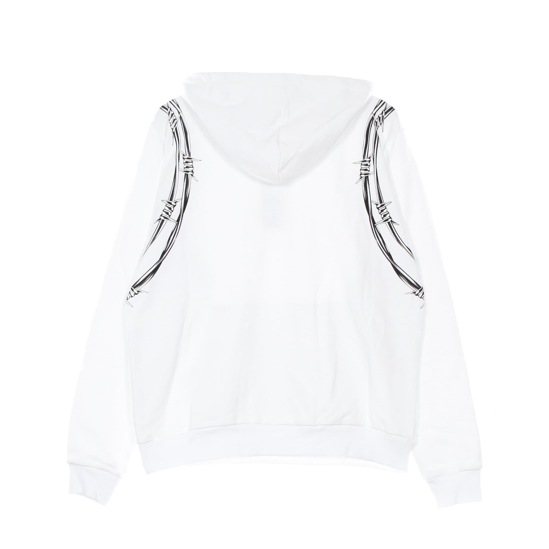 PHOBIA Felpa Leggera Cappuccio Uomo Barbed Wire Hoodie White - 2