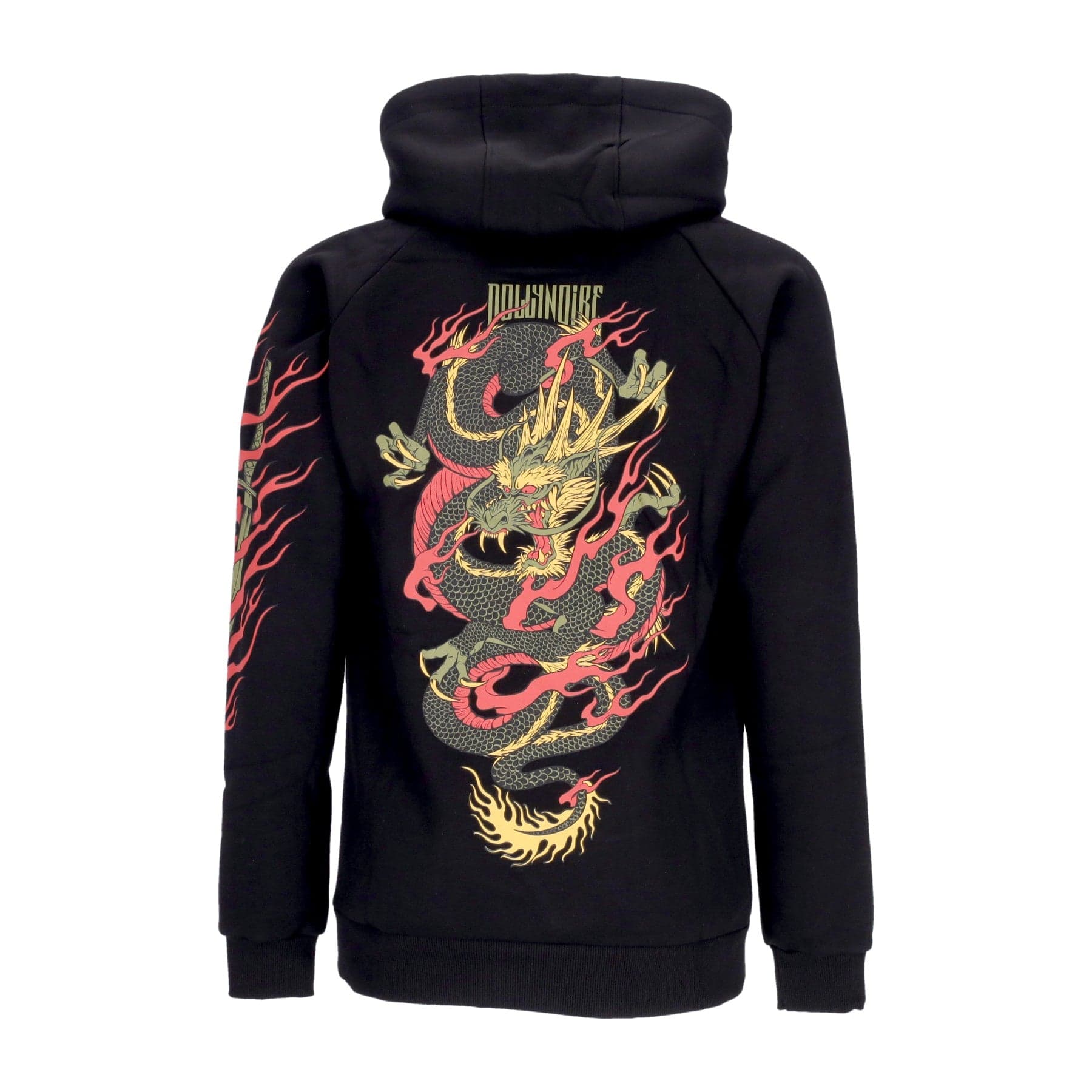 DOLLY NOIRE Felpa Cappuccio Uomo Ryu Dragon Hoodie Black - 4