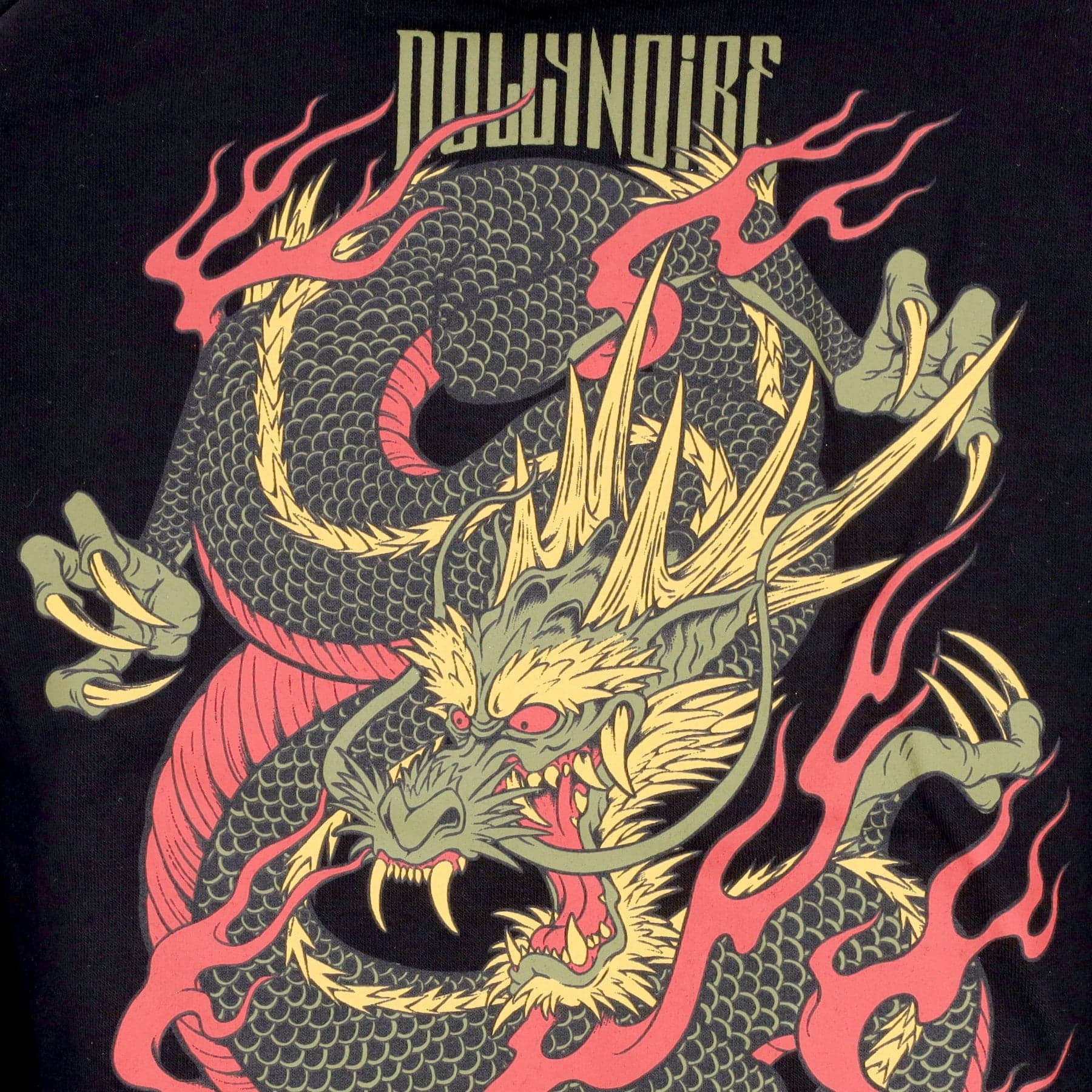 DOLLY NOIRE Felpa Cappuccio Uomo Ryu Dragon Hoodie Black - 3