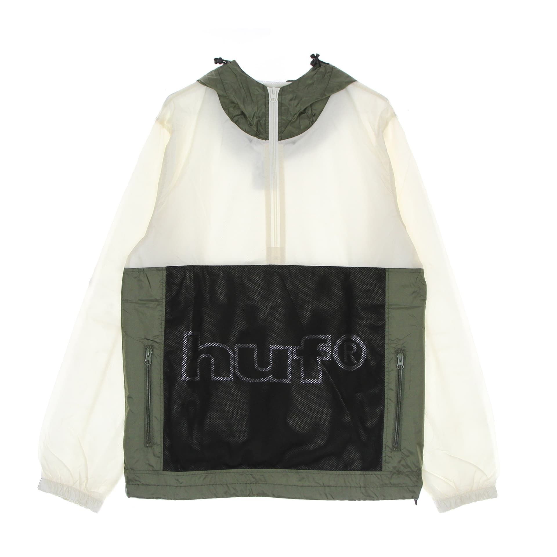 HUF Giacca a Vento Infilabile Uomo Wireframe Anorak Natural - 6