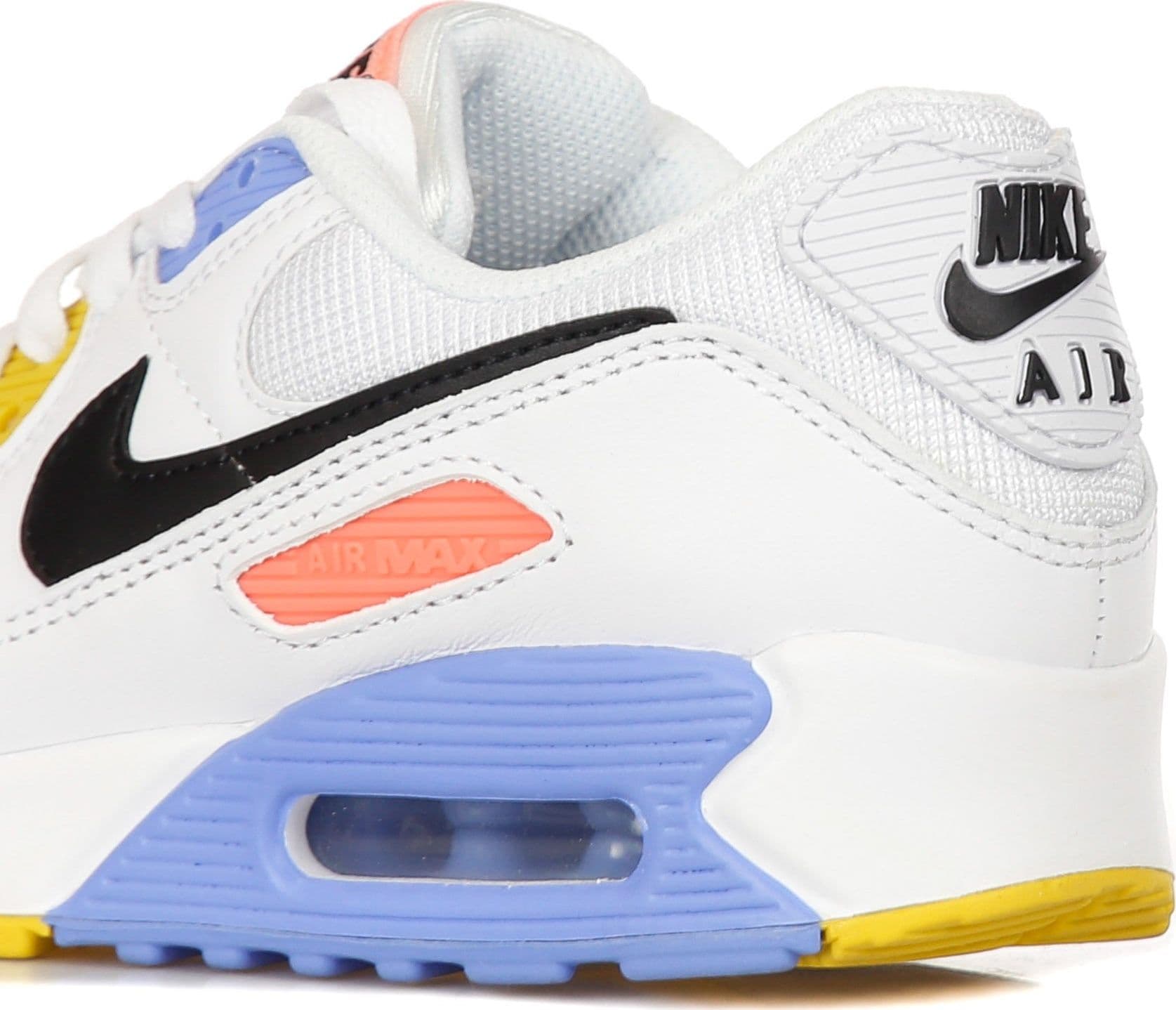 Nike Scarpa Bassa Donna W Air Max 90 White/black/pure Platinum/solar Flare - 11