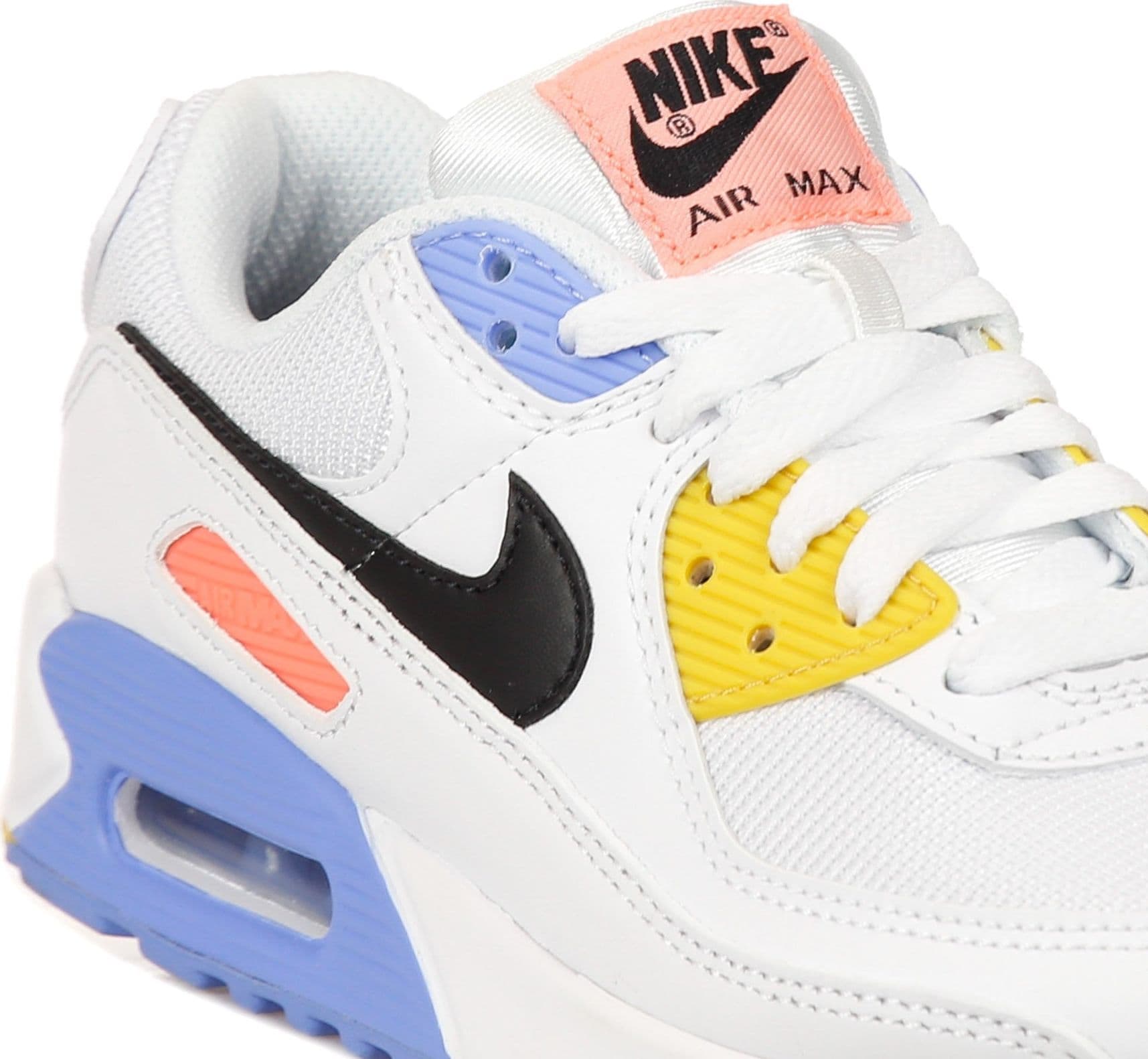 Nike Scarpa Bassa Donna W Air Max 90 White/black/pure Platinum/solar Flare - 12