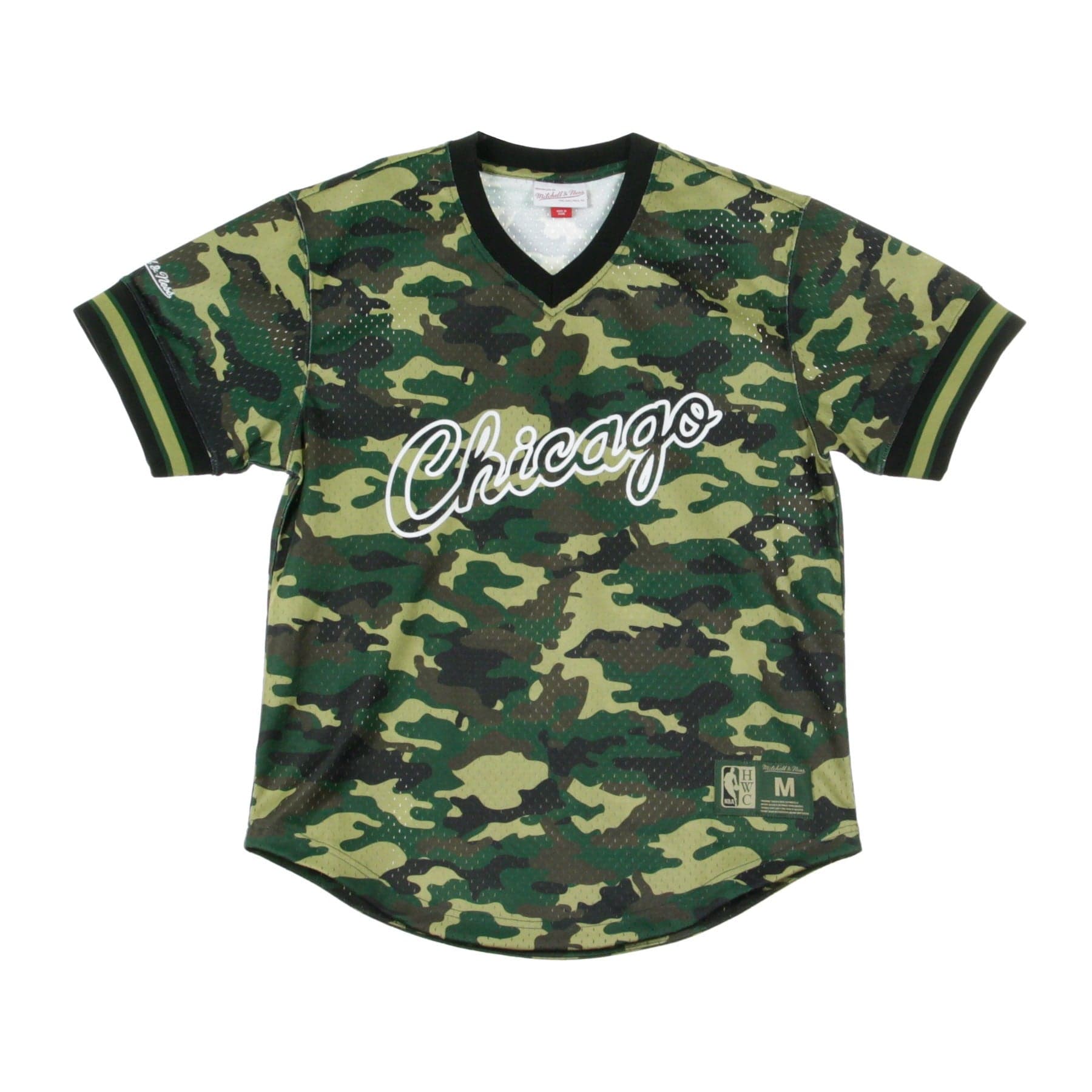 MITCHELL &amp; NESS Casacca Uomo Nba Camo Mesh V-neck Tee Chibul Woodland Camo - 3