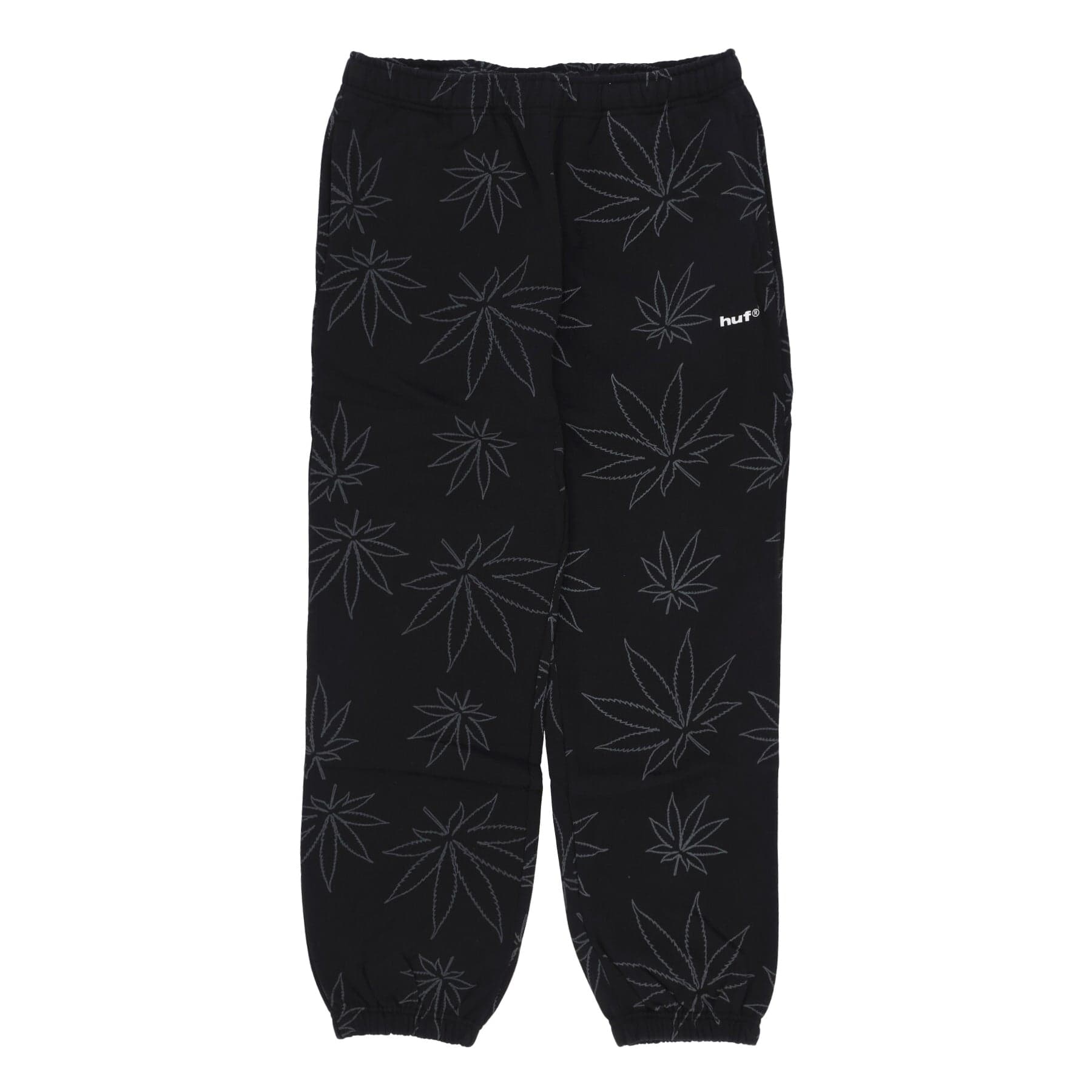 HUF Pantalone Tuta Felpato Uomo Plantlife Fleece Pant Black - 3
