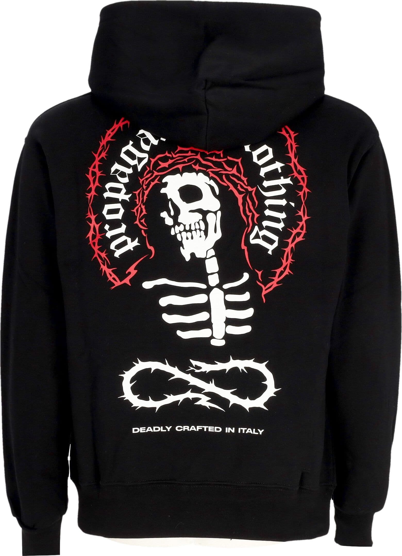 PROPAGANDA Felpa Cappuccio Uomo Misery Hoodie Black - 2