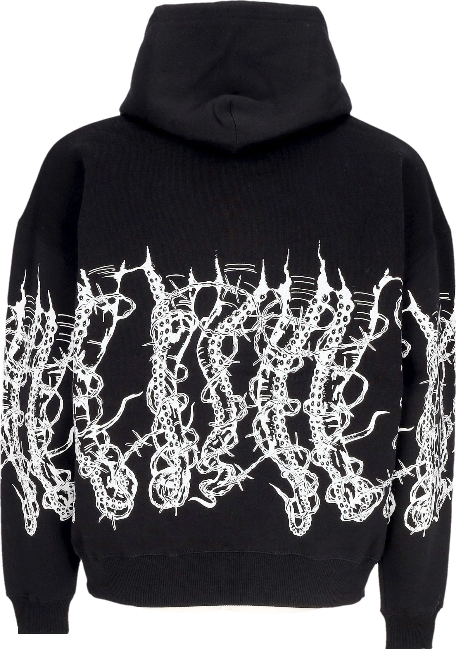 OCTOPUS Felpa Cappuccio Uomo Barbed Wire Hoodie Black - 2