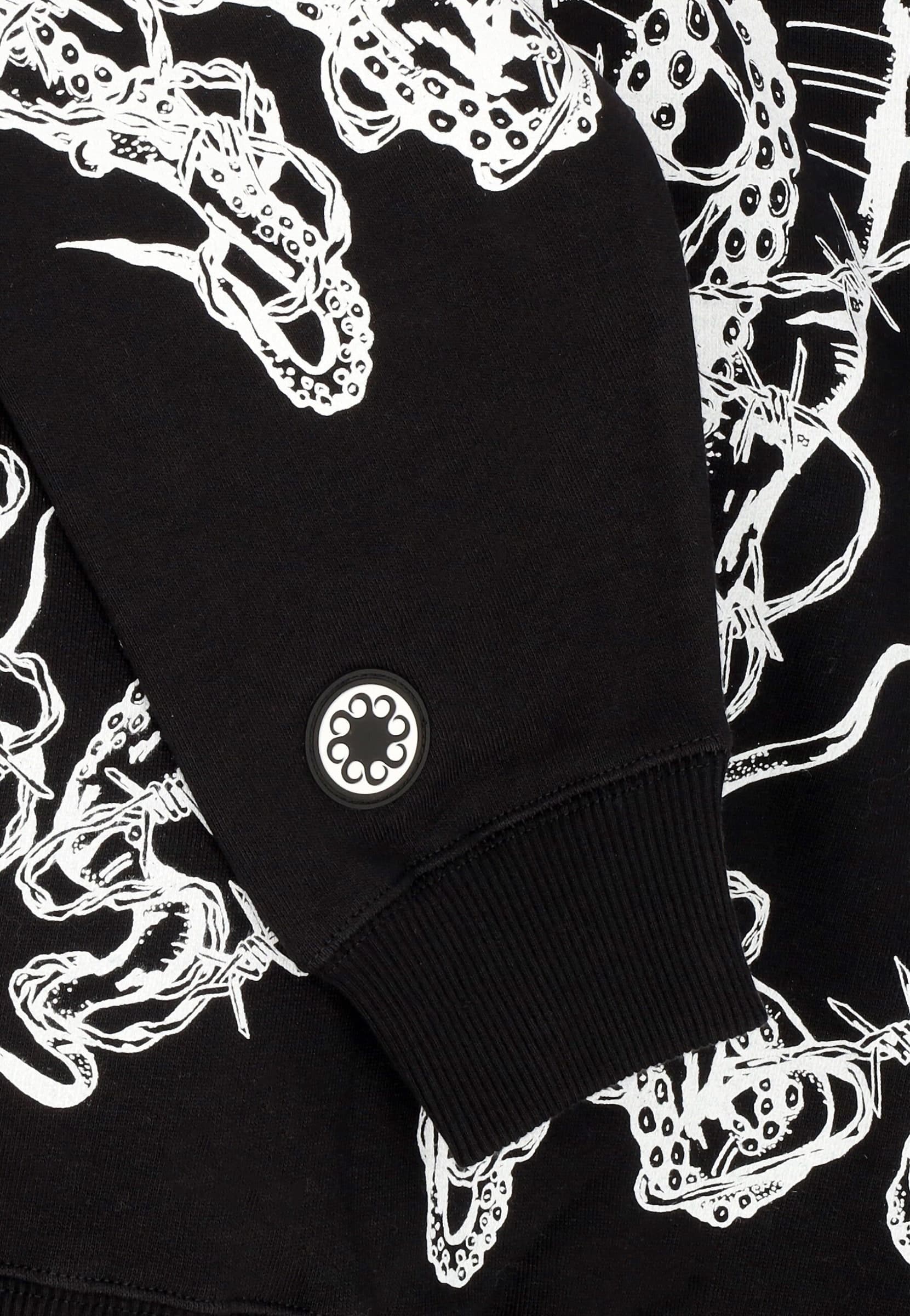 OCTOPUS Felpa Cappuccio Uomo Barbed Wire Hoodie Black - 3