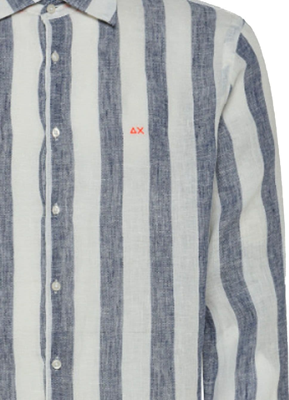 SUN68 BEACH Sun68 Beach - Shirt Fancy Stripe 0701 Navy/bianco S33123 - 2