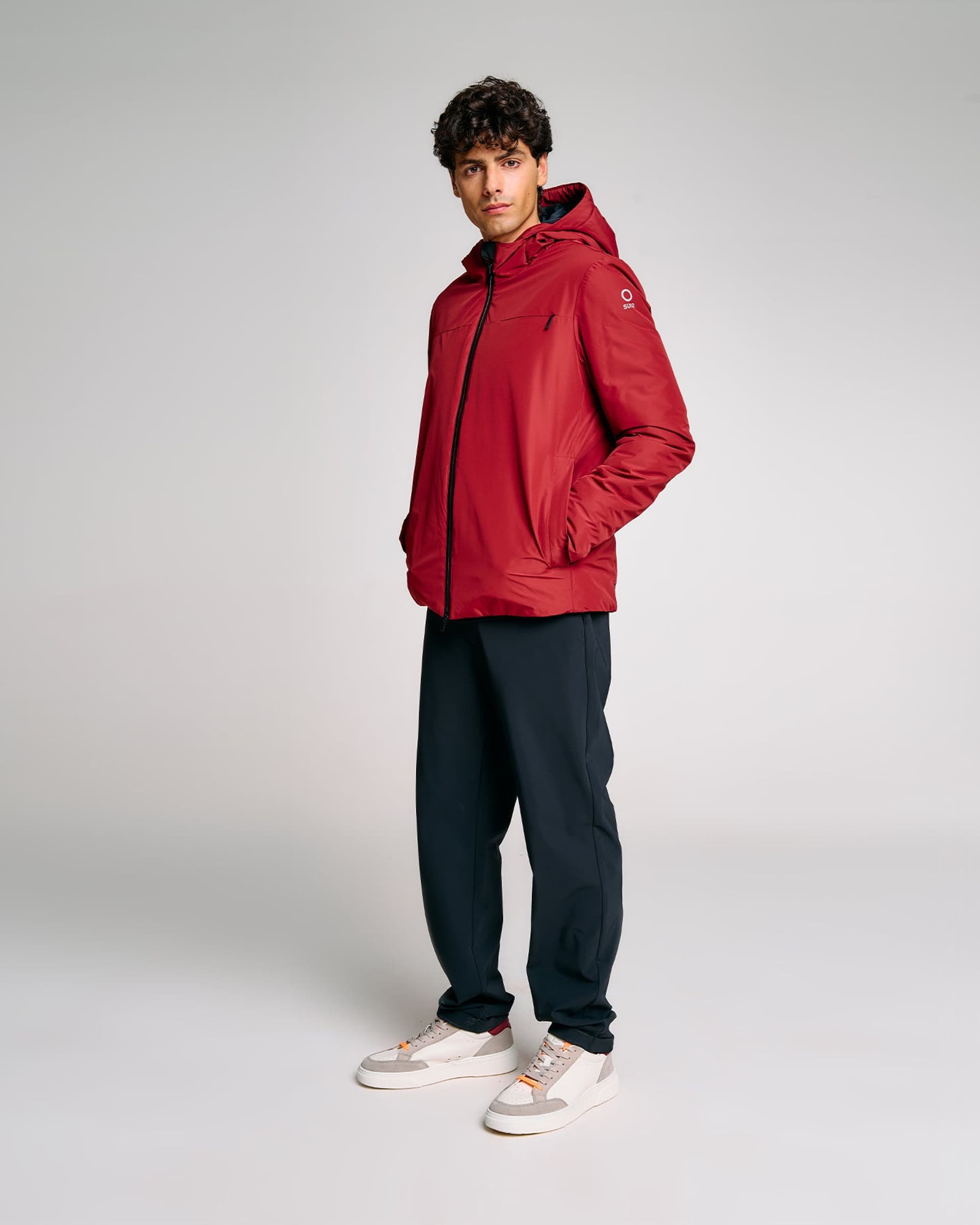 SUNS Giubbotto Uomo Suns Aurelio Velour Bordeaux – BURGUNDY