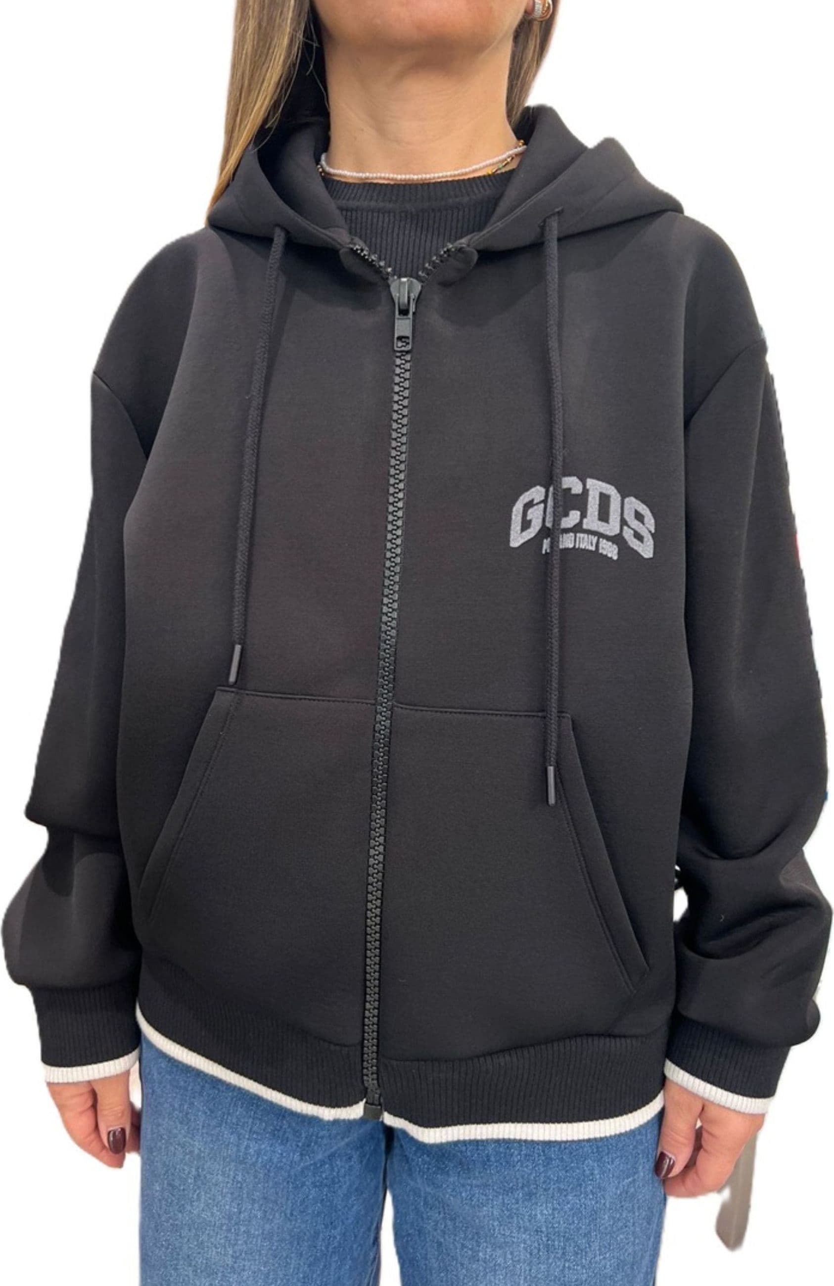 GCDS  FELPA LOGO LOUNGE SCOUBA FULL ZIP HOODIE - 4