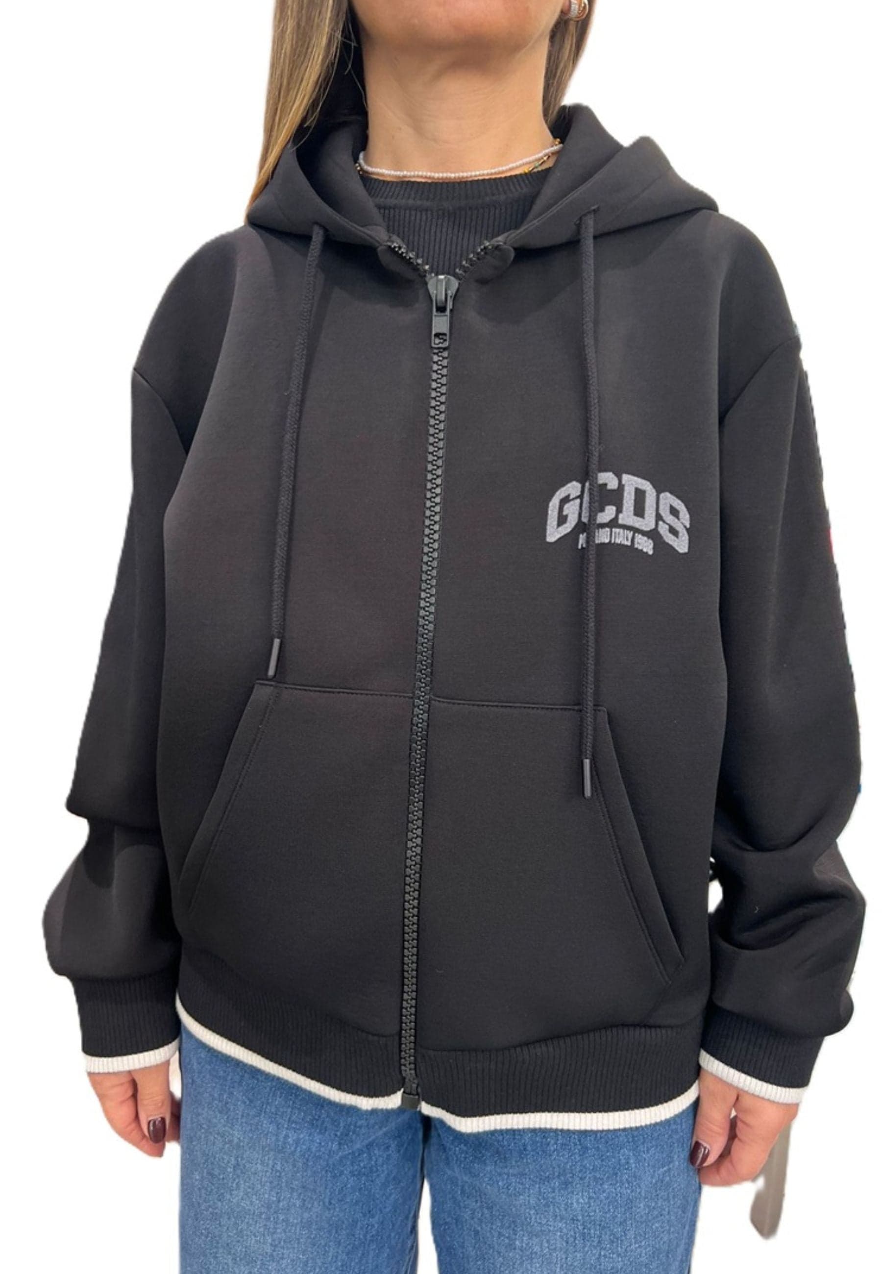 GCDS  FELPA LOGO LOUNGE SCOUBA FULL ZIP HOODIE - 4