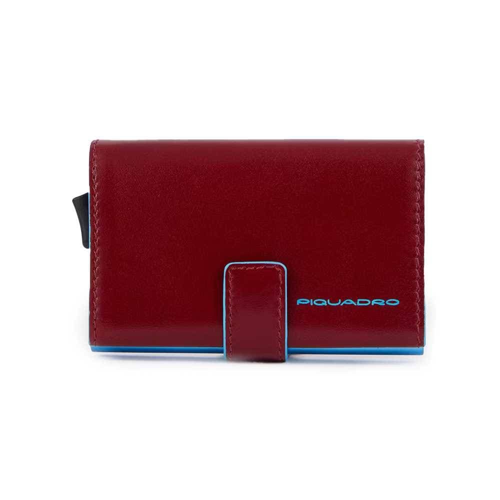 PIQUADRO Portacarte  blue square rosso Pelle - PP5649B2BLR-R - 2