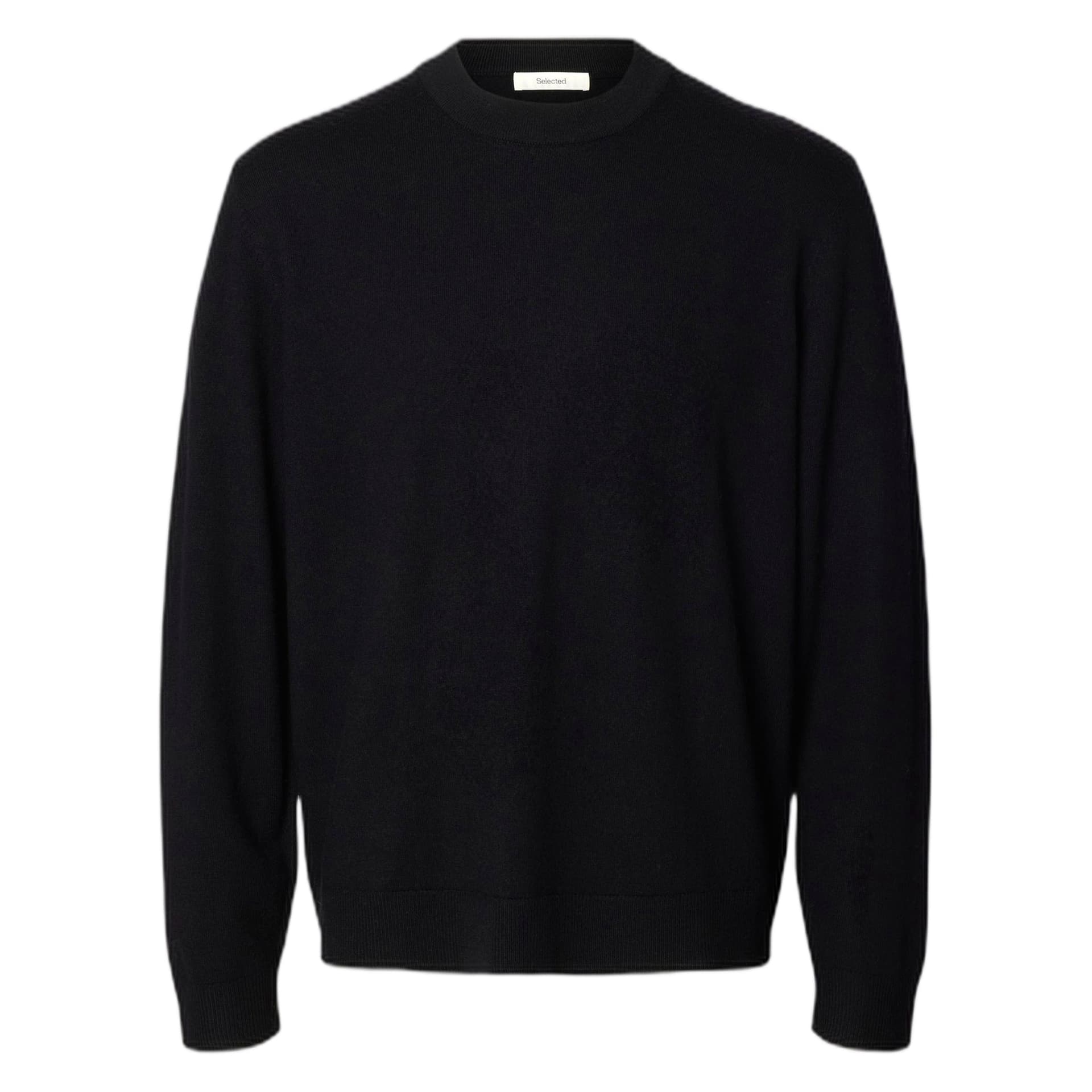 SELECTED HOMME maglione selected homme merino brushed relaxed crew - black - 5
