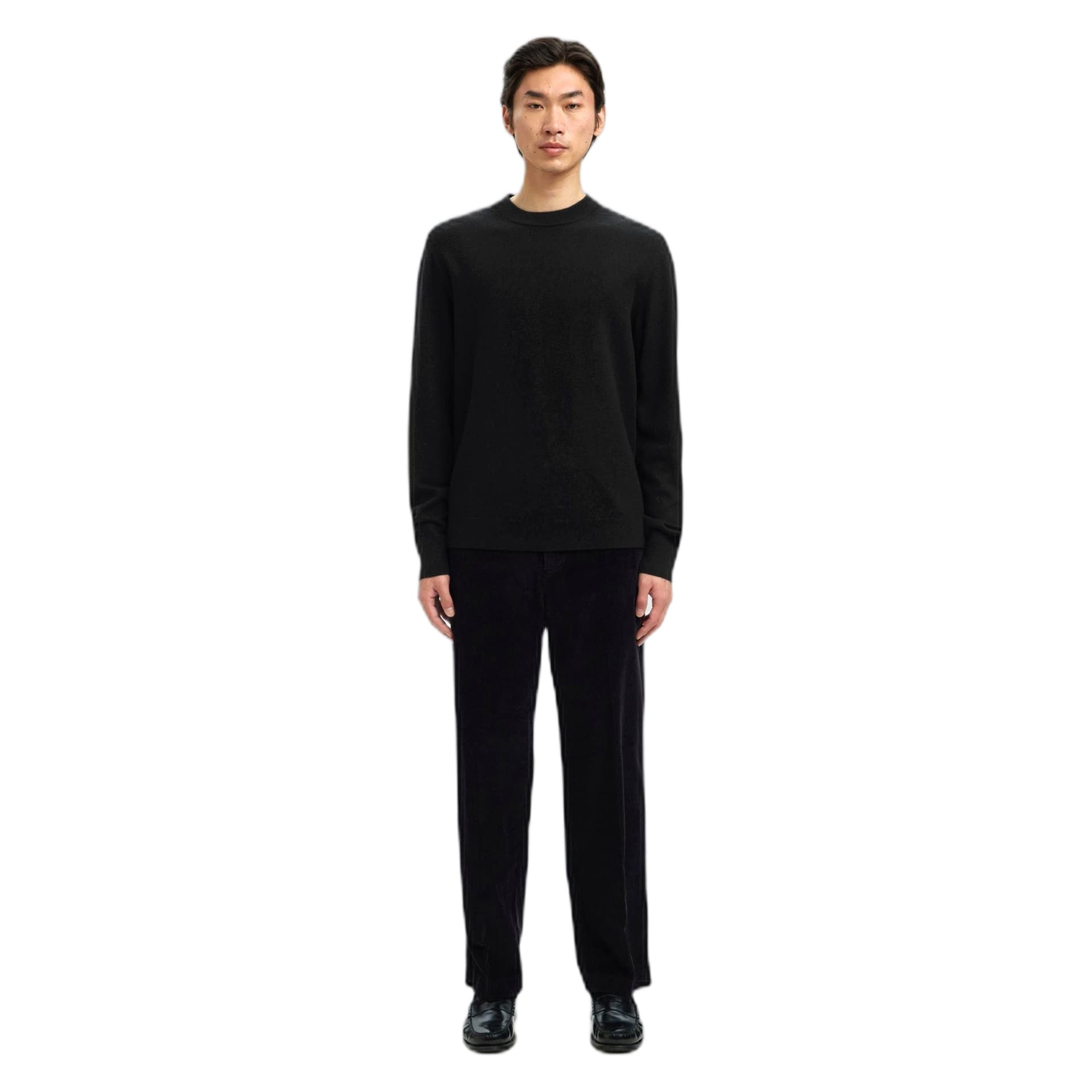 SELECTED HOMME maglione selected homme merino brushed relaxed crew - black - 3