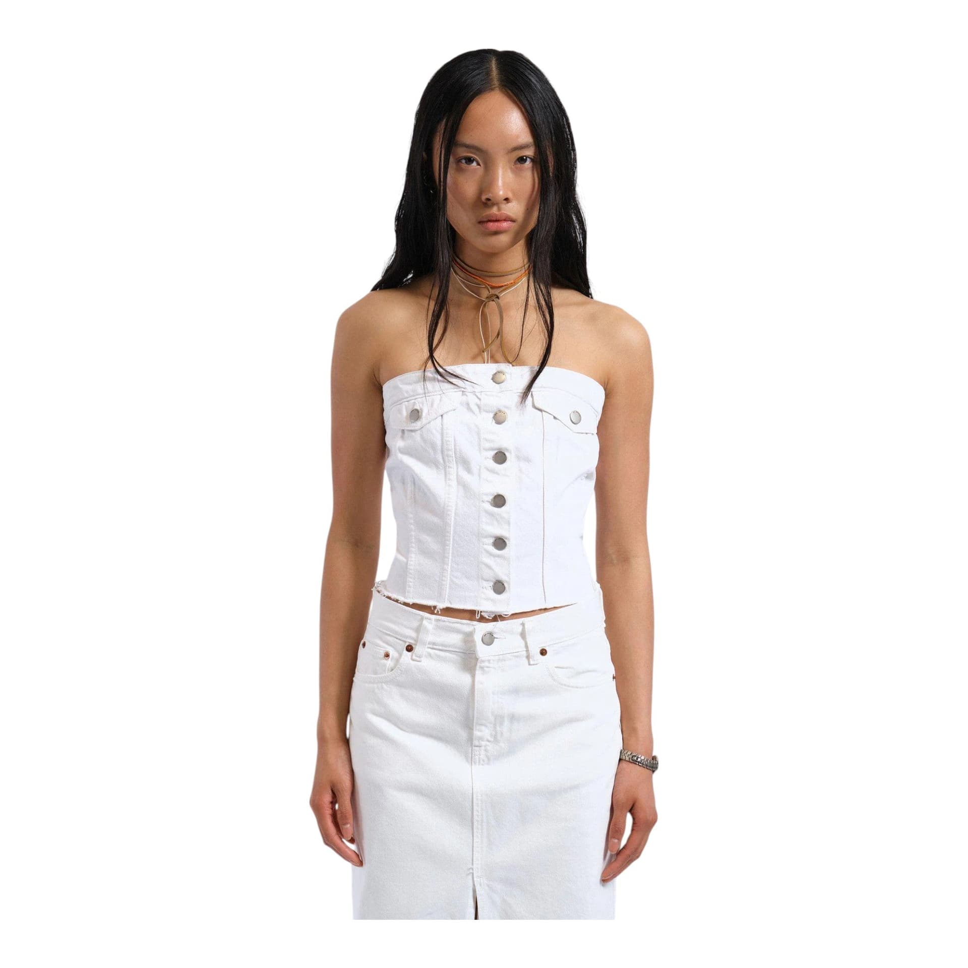 DRDENIM dr denim carli tube top - white - 4