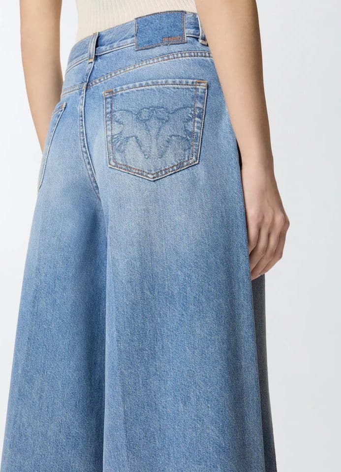 Pinko   BURKINA BERMUDA CLOUDY BLUE DENIM SS26 - 4