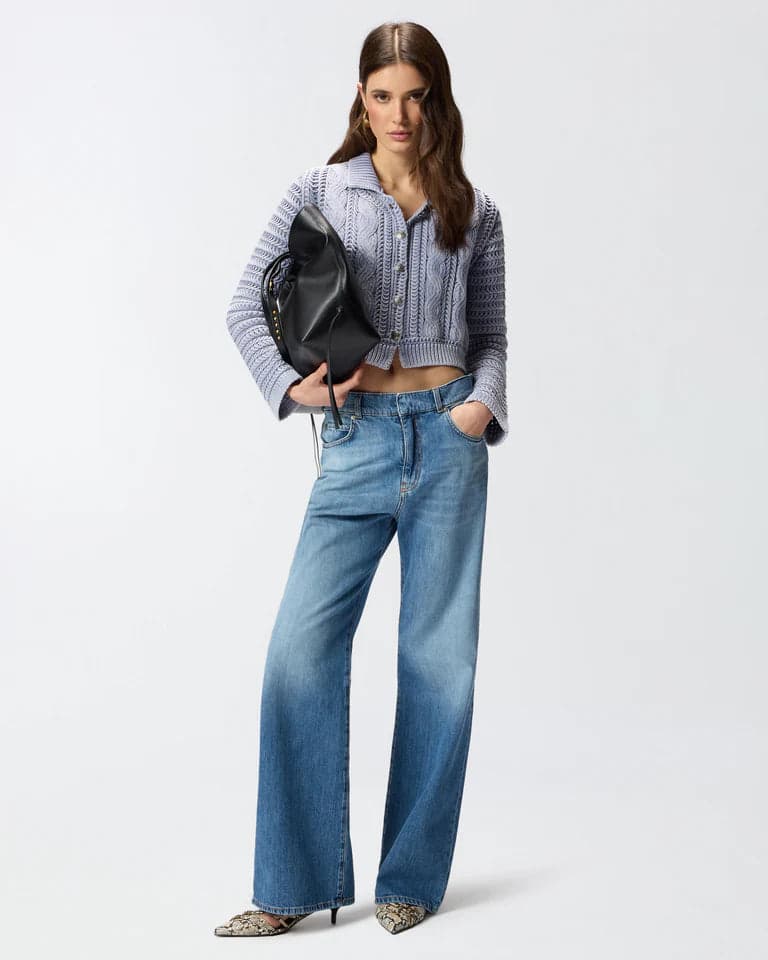 Pinko   WANDA WIDE LEG MEDIUM WAVE DENIM SS26 - 7